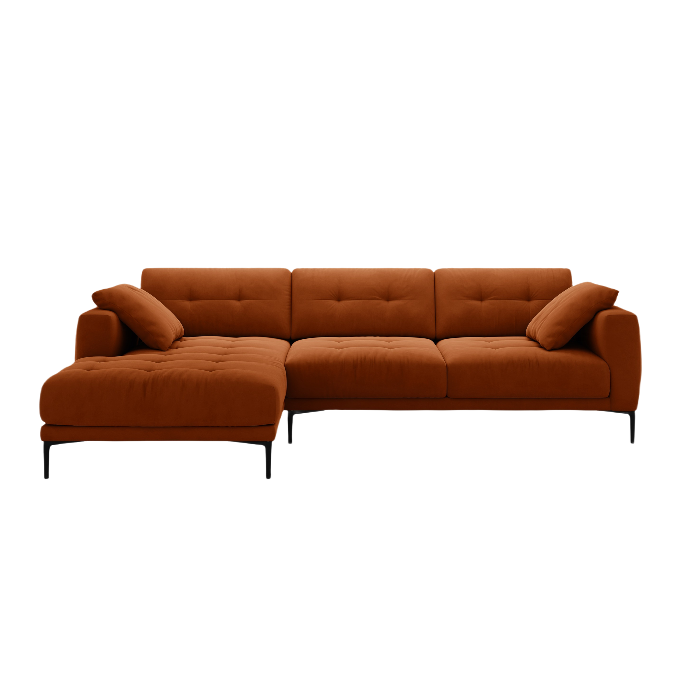 Samt-Ecksofa links BEMY terracotta
