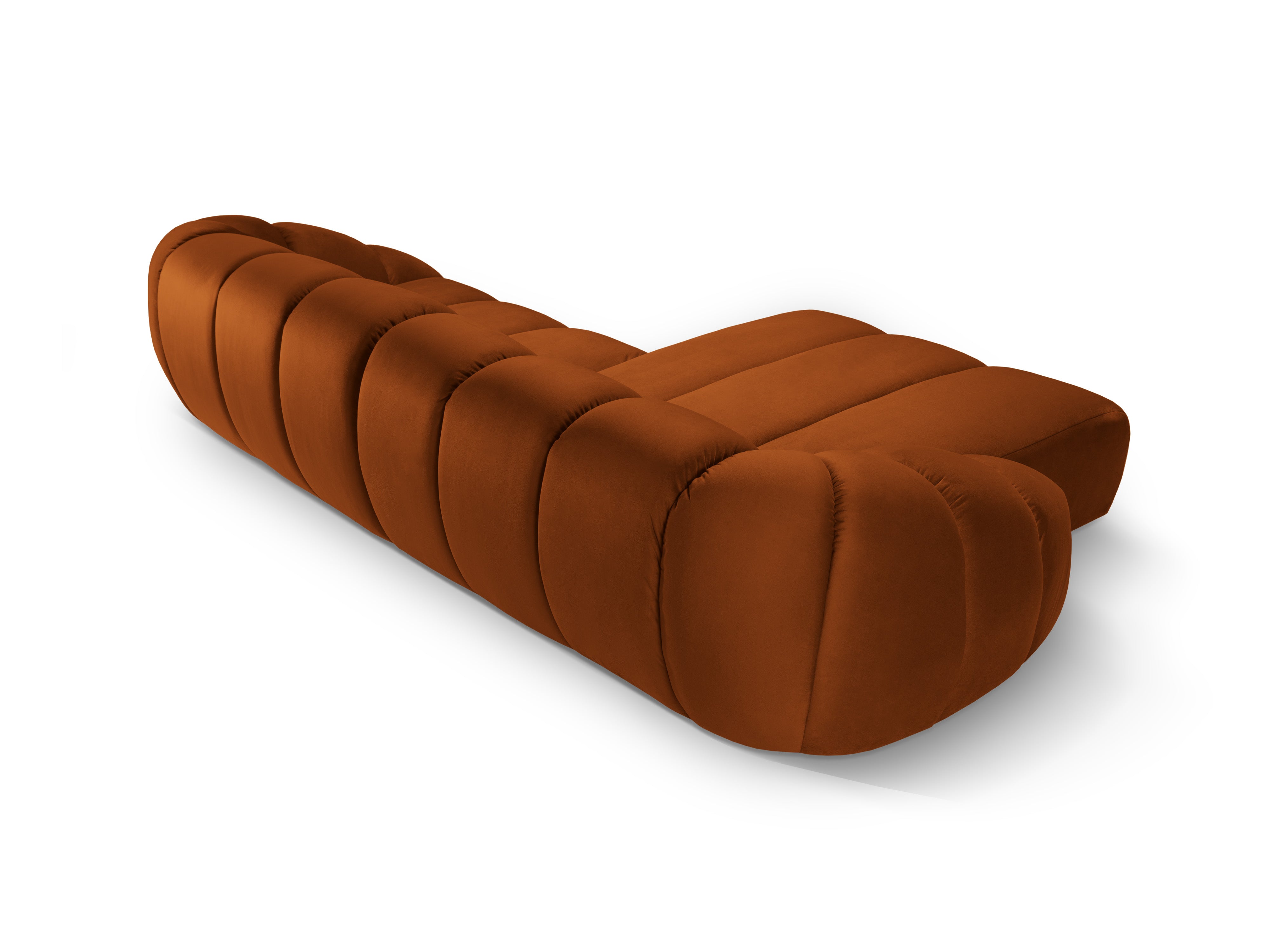 Velvet corner sofa for 4 people left-sided DIANA terracotta