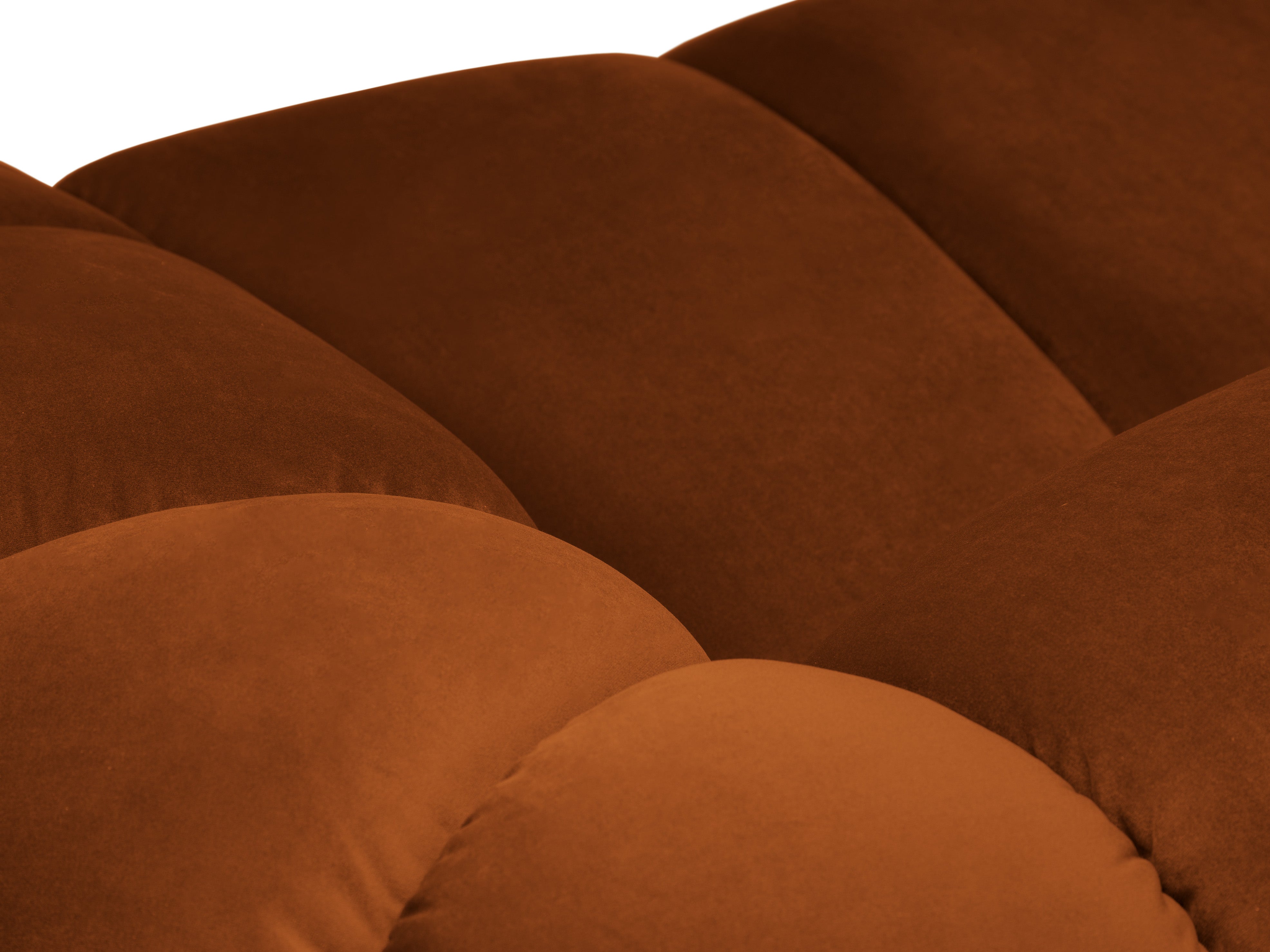 Velvet corner sofa for 4 people left-sided DIANA terracotta