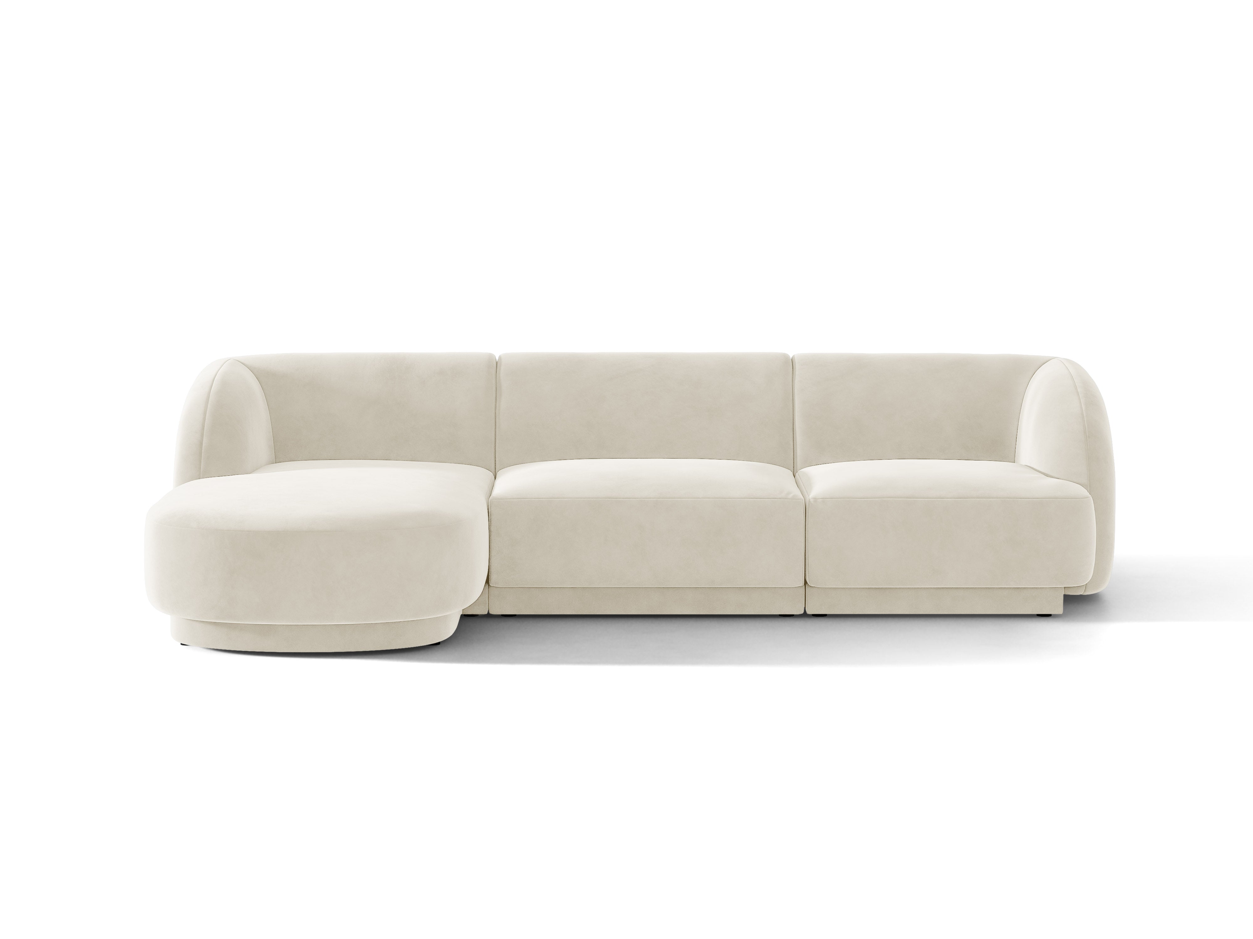 Samt-Ecksofa für 4 Personen links MILEY beige