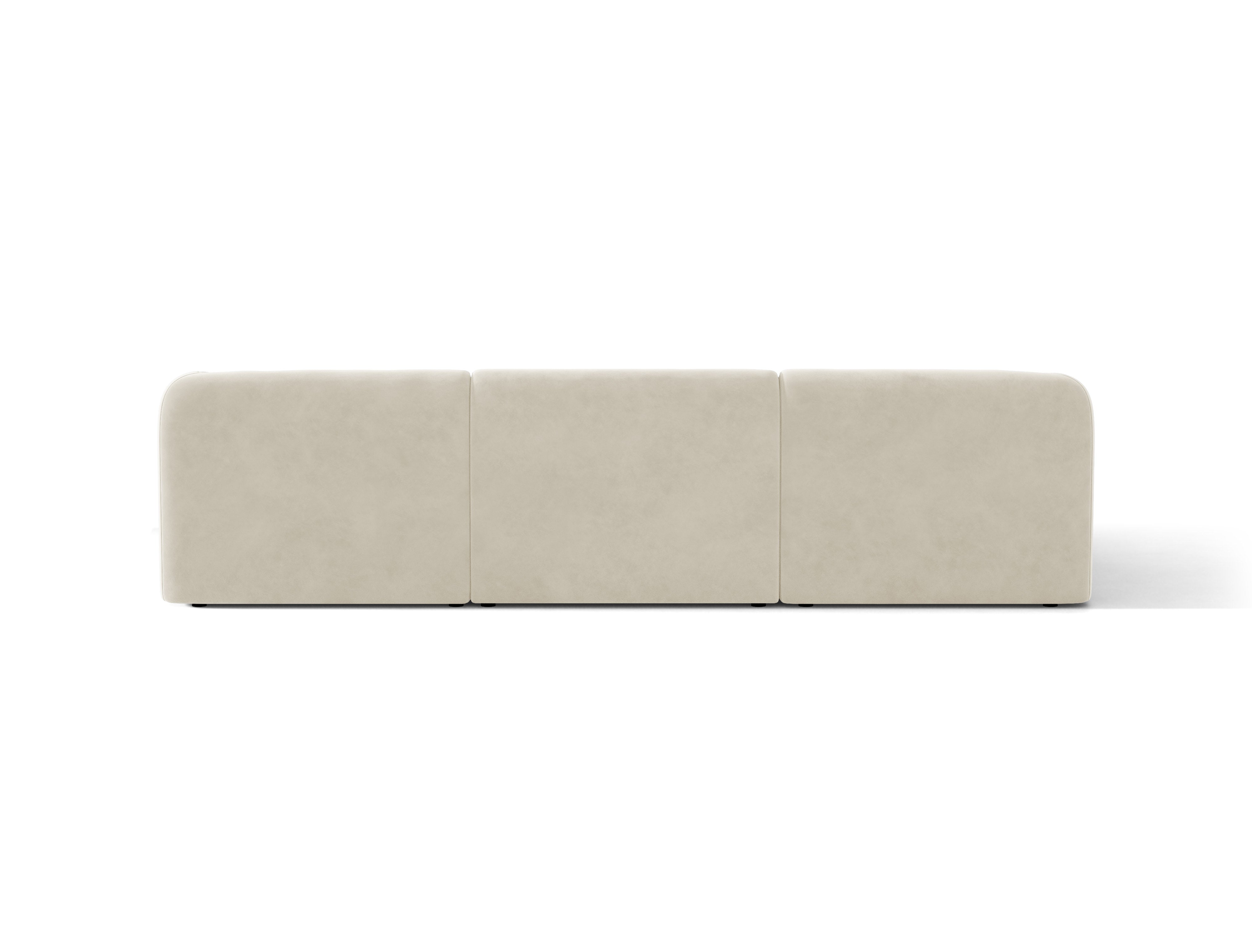 Samt-Ecksofa für 4 Personen links MILEY beige