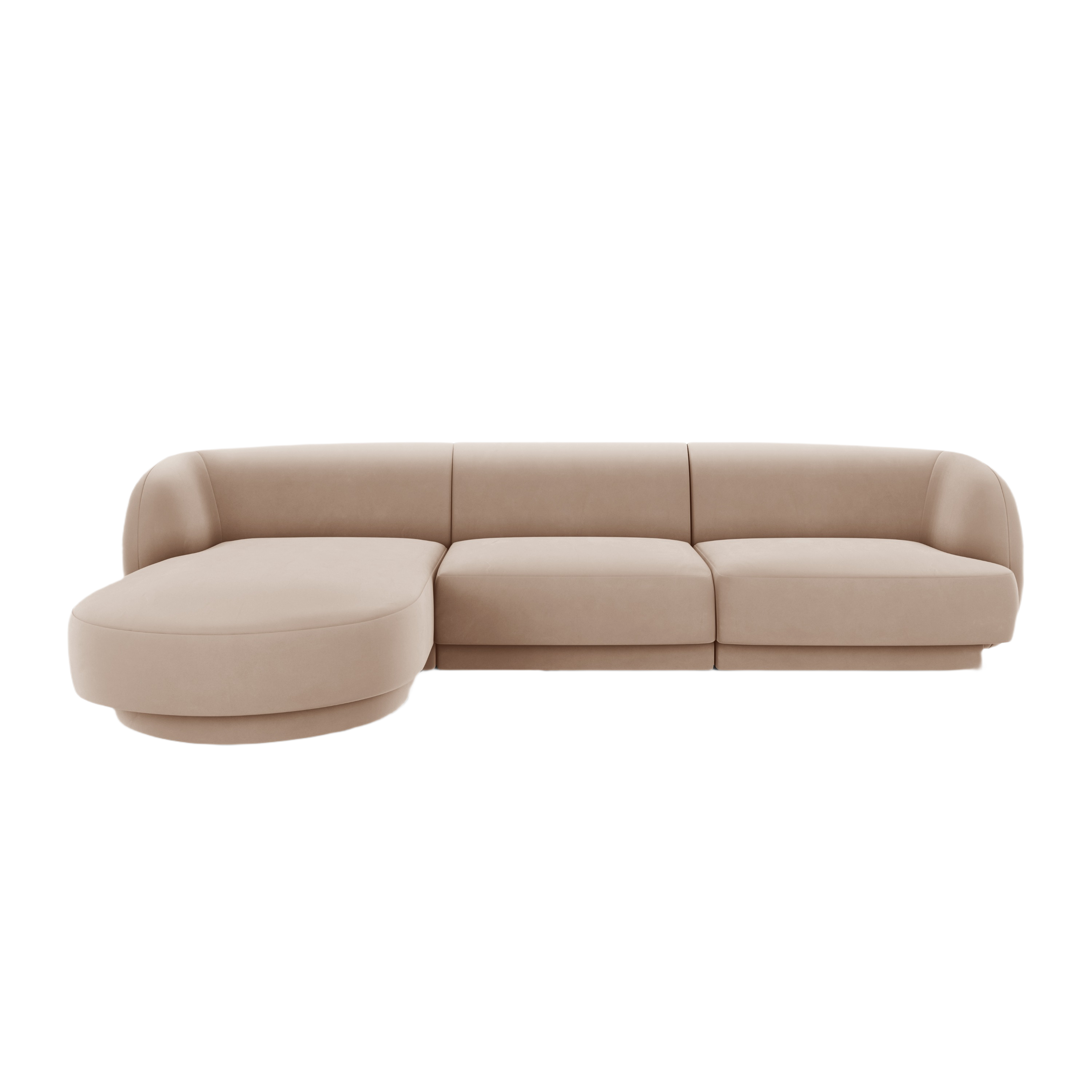 Samt-Ecksofa für 4 Personen links MILEY cappuccino