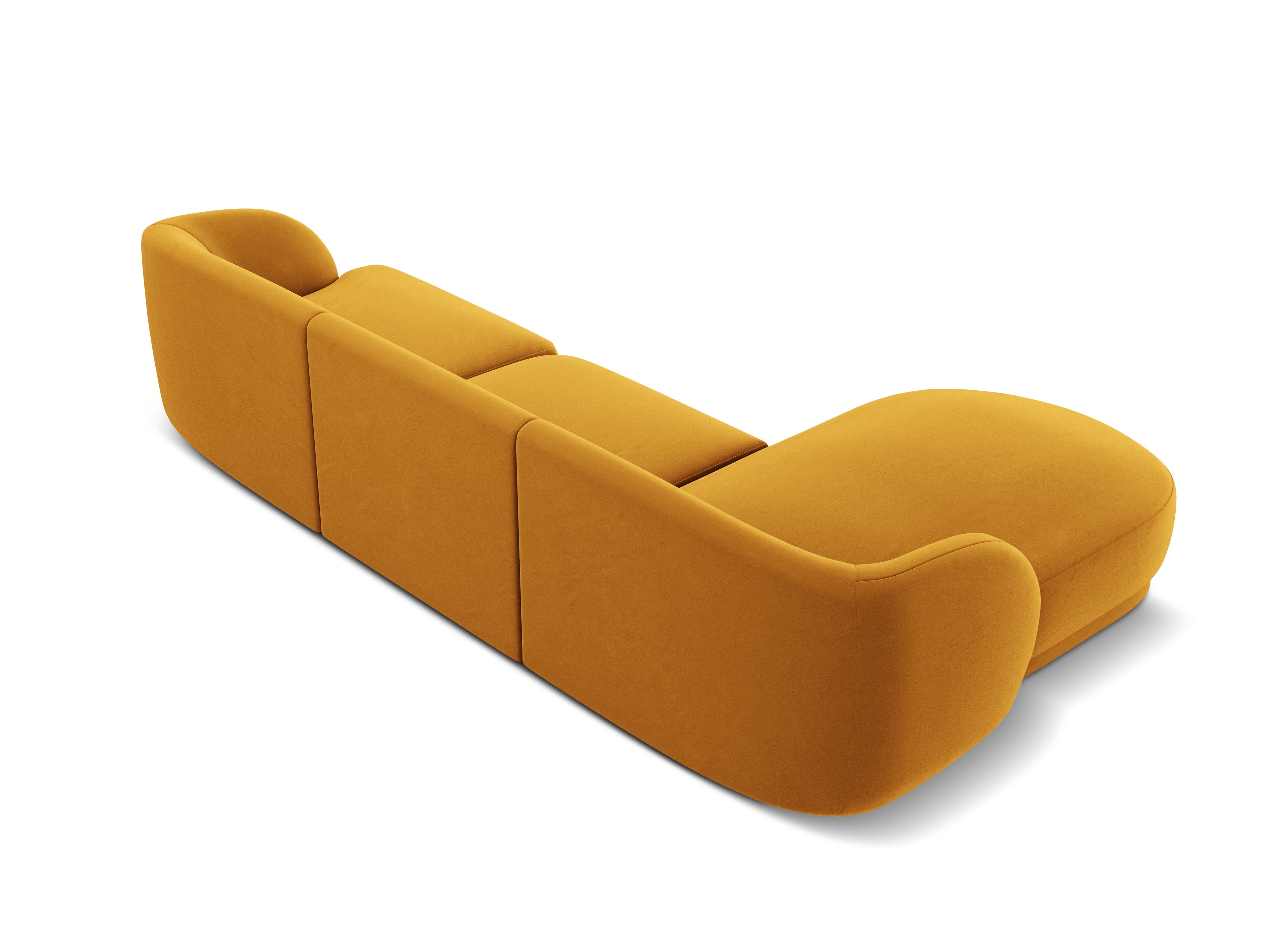 Narożnik aksamitny 4-osobowy lewostronny MILEY żółty Micadoni Eye on Design
