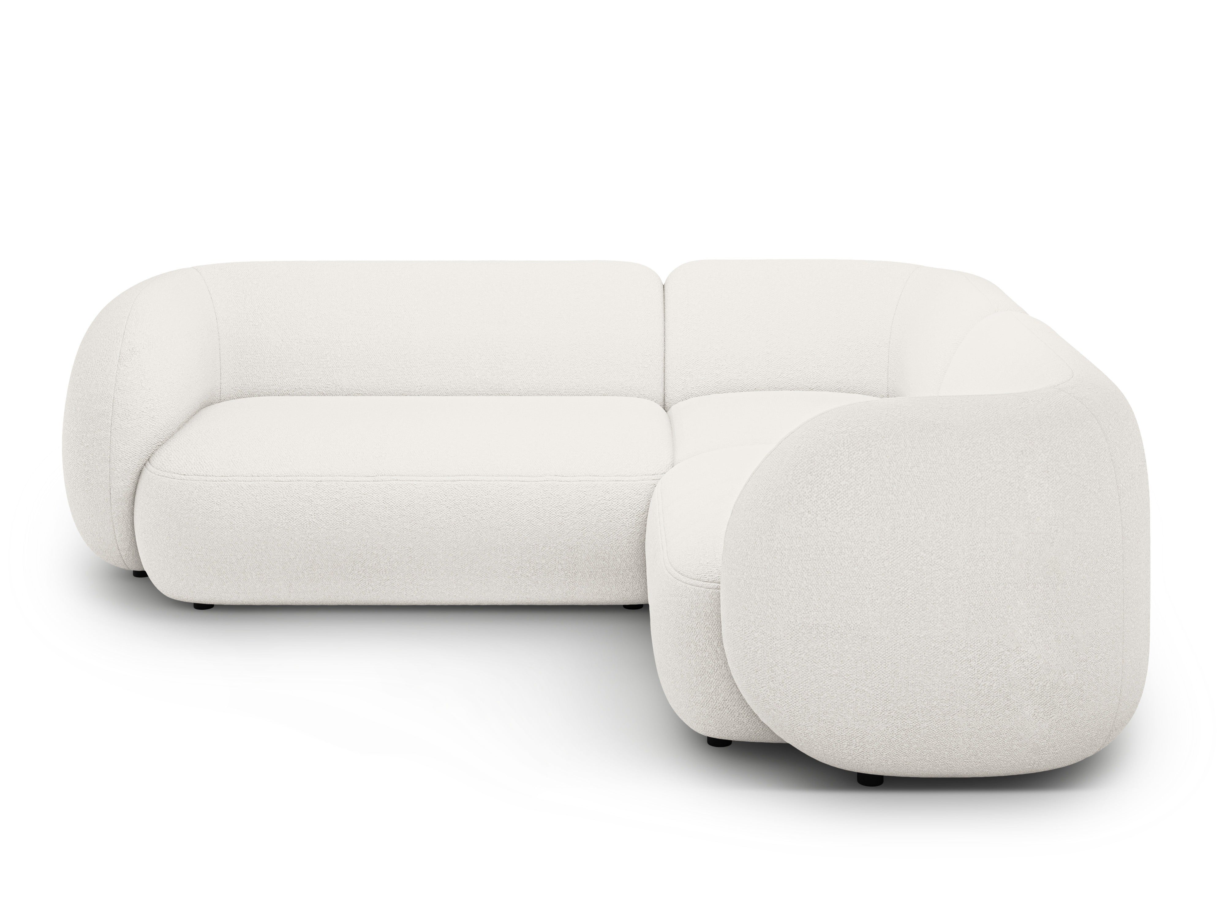 Right-facing 4-seater sofa KATE white boucle