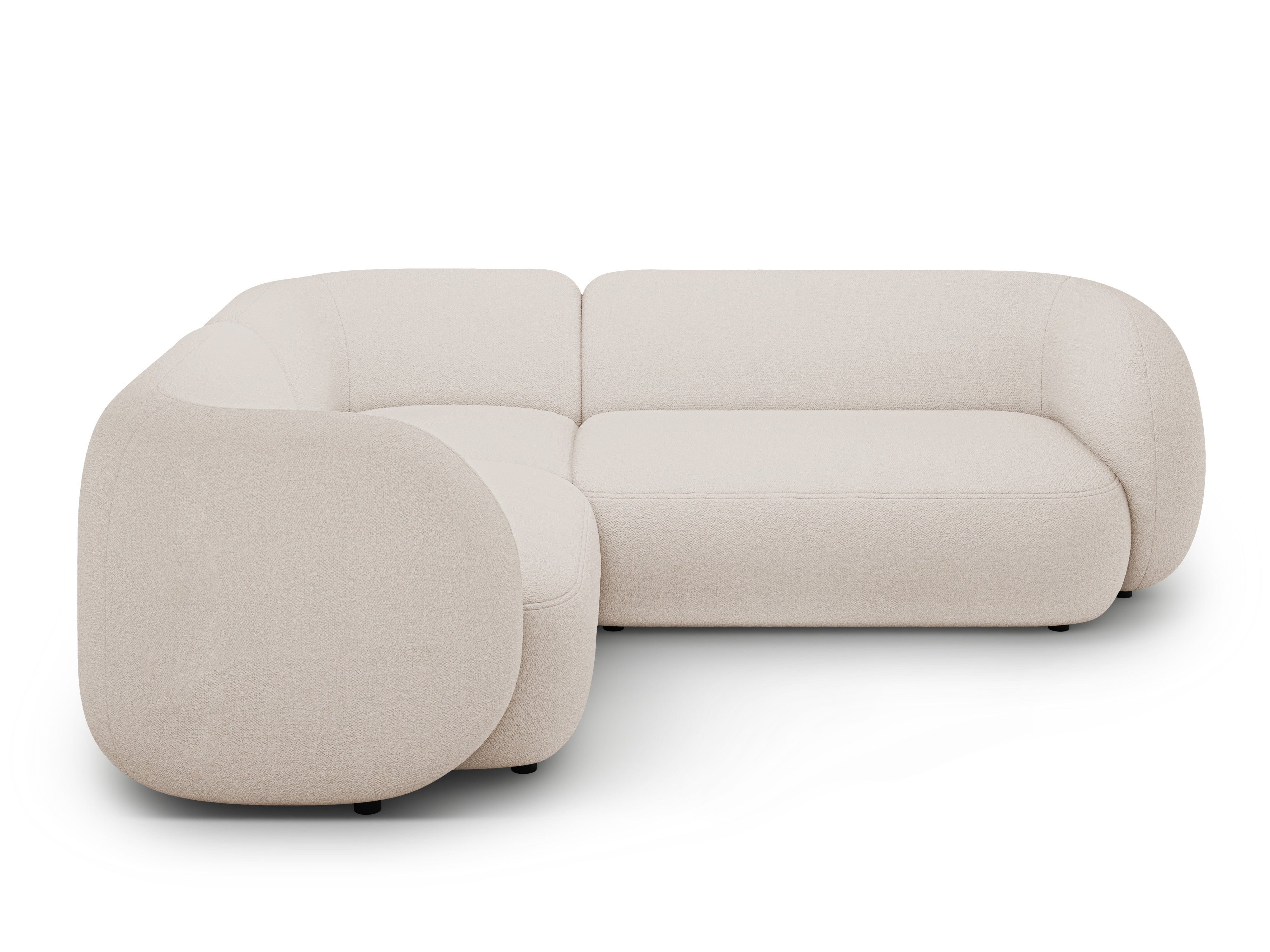Left-sided corner sofa for 4 people KATE beige boucle