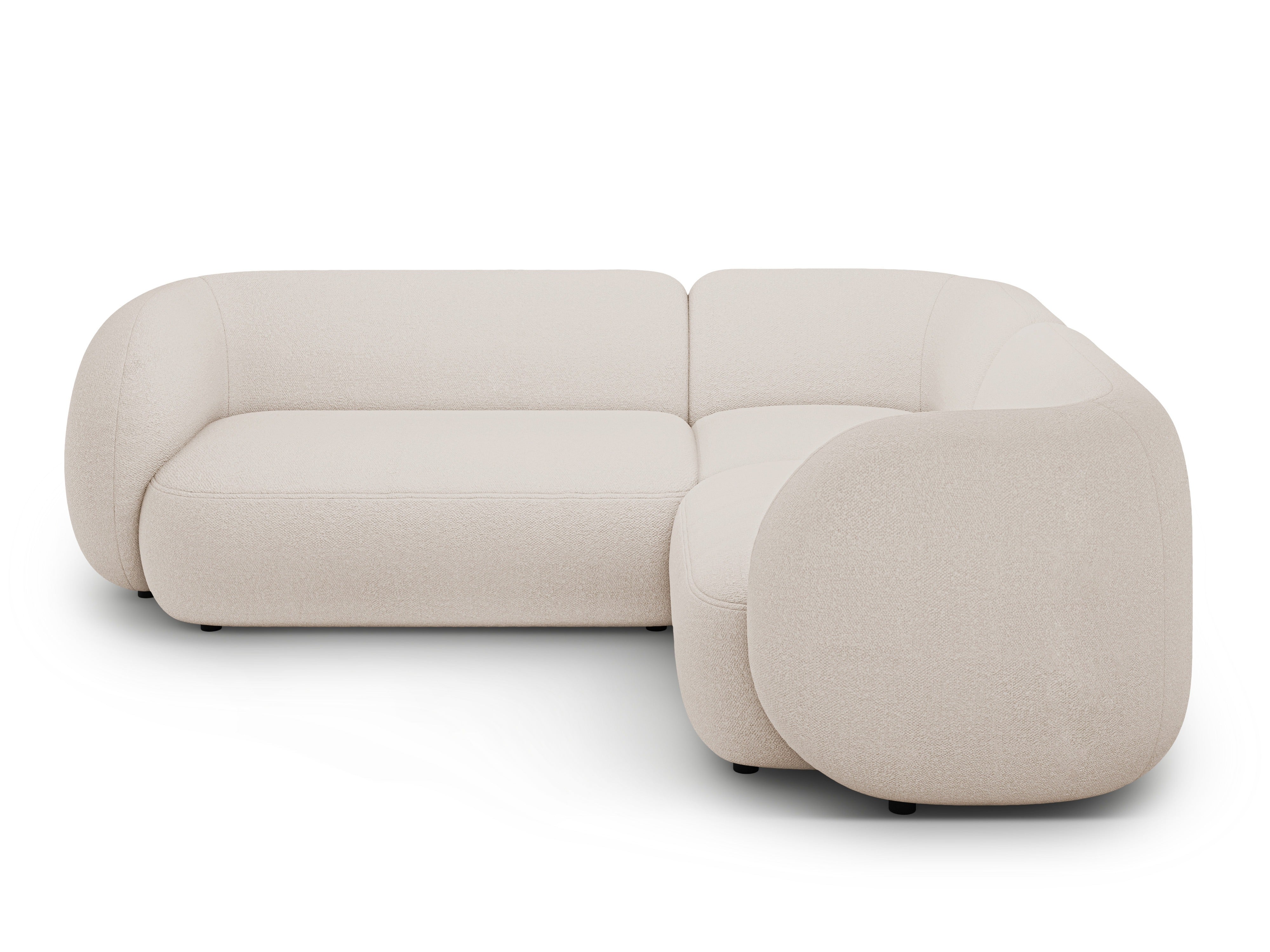 Right-facing 4-seater sofa KATE beige boucle