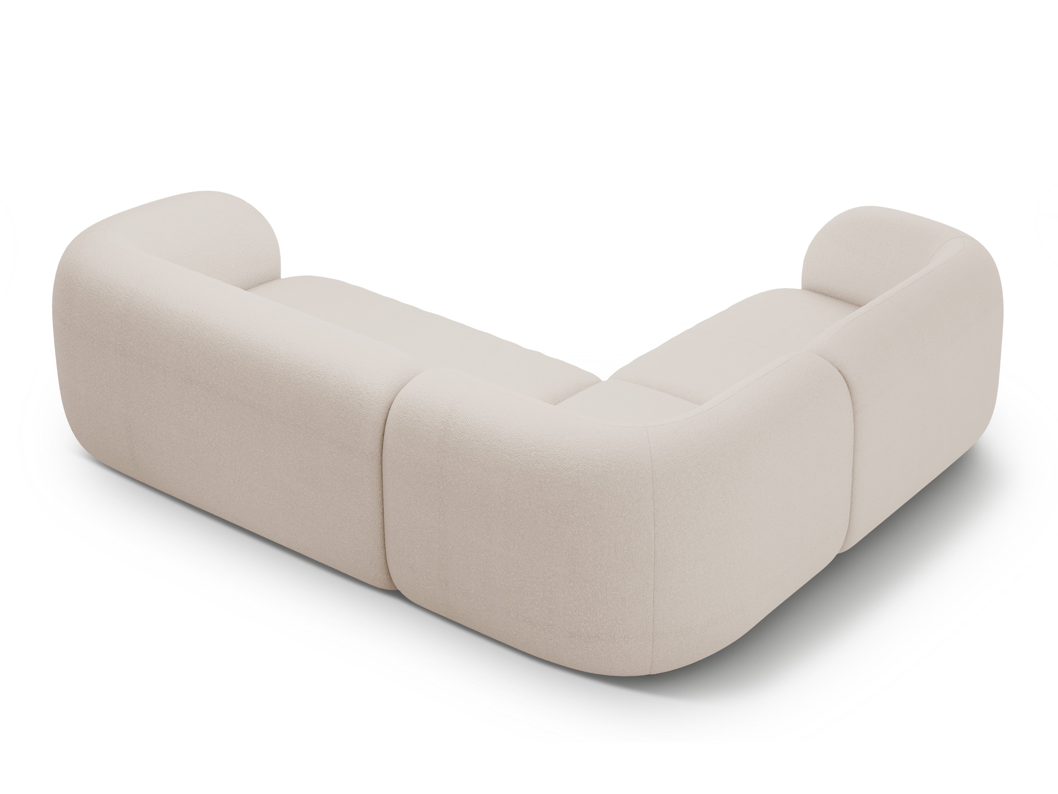 Left-sided corner sofa for 4 people KATE beige boucle