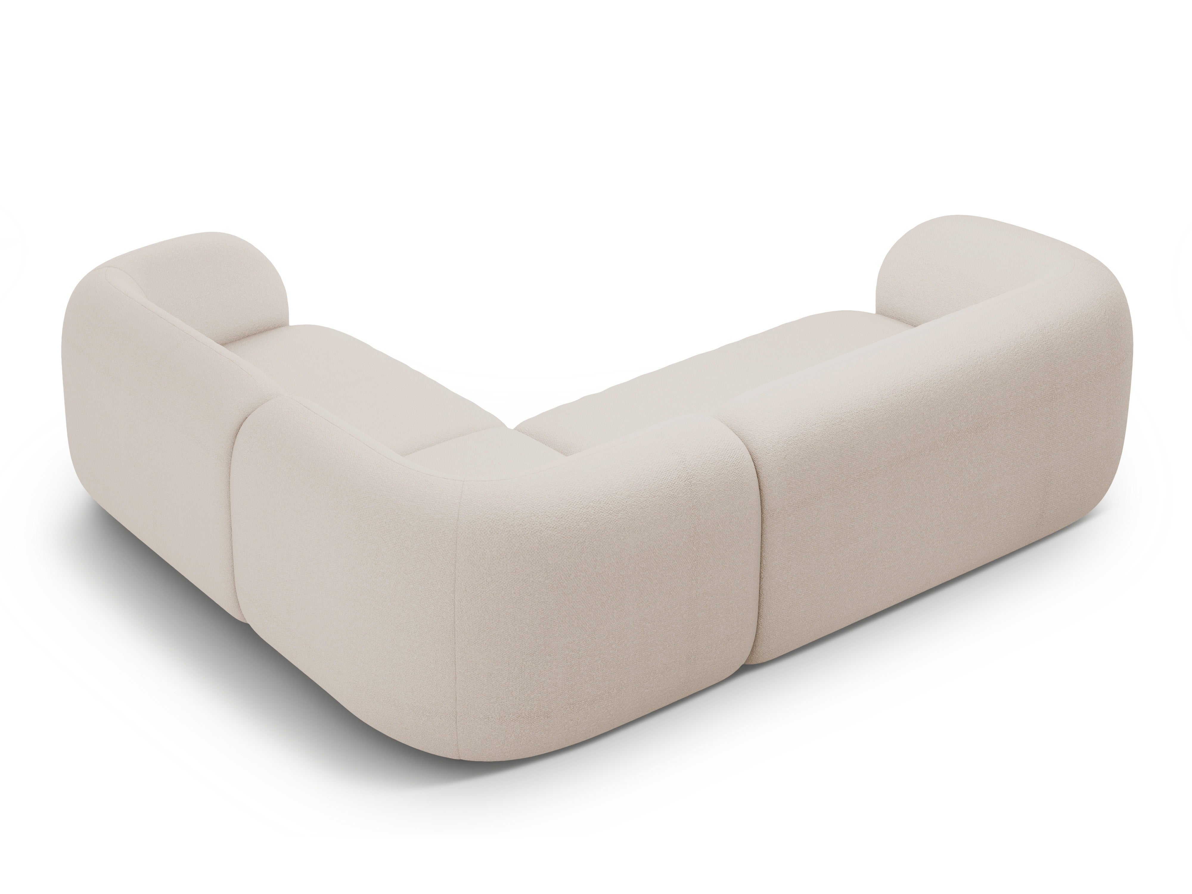 Right-facing 4-seater sofa KATE beige boucle