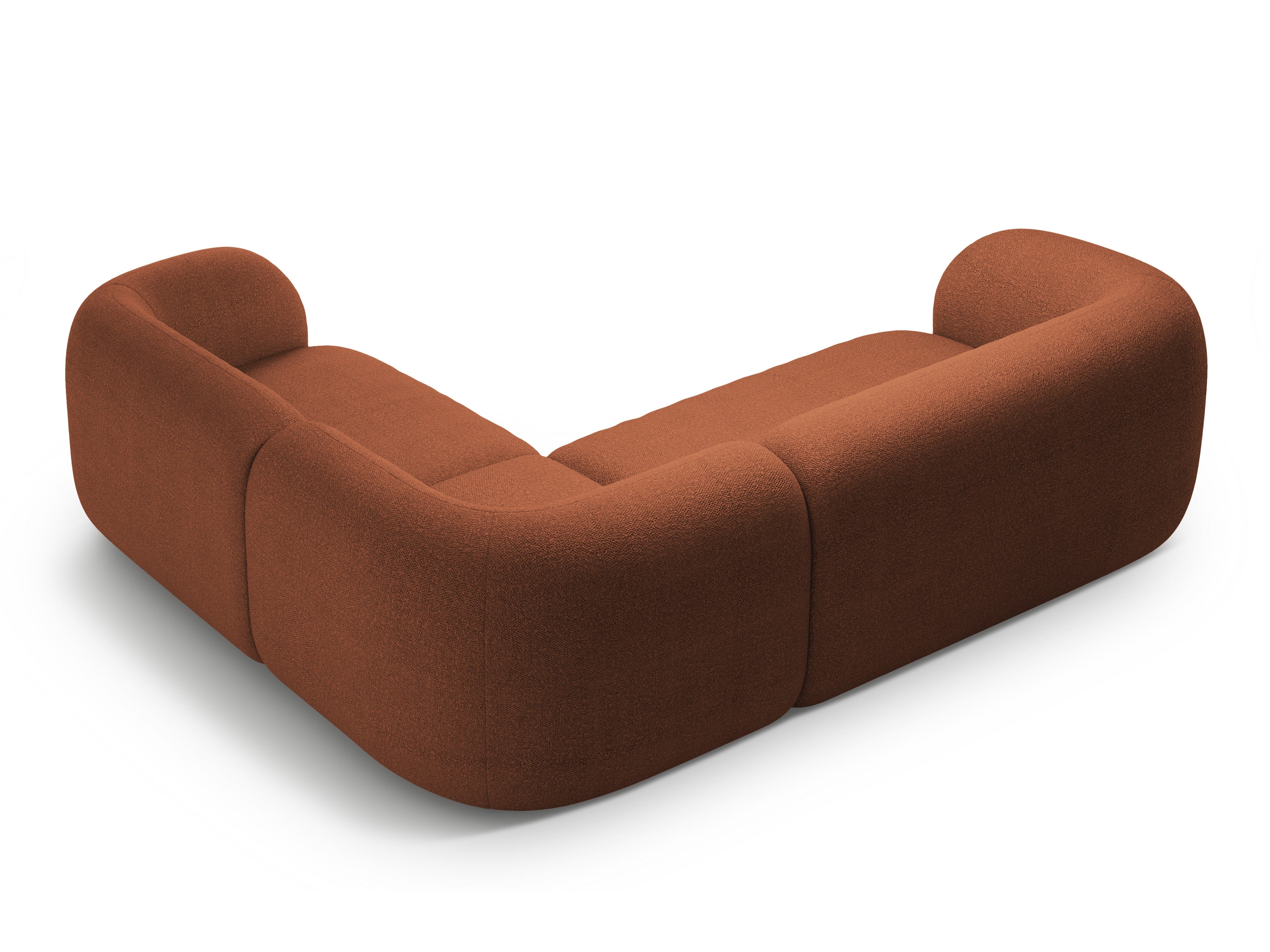 Right-facing 4-seater sofa KATE terracotta boucle