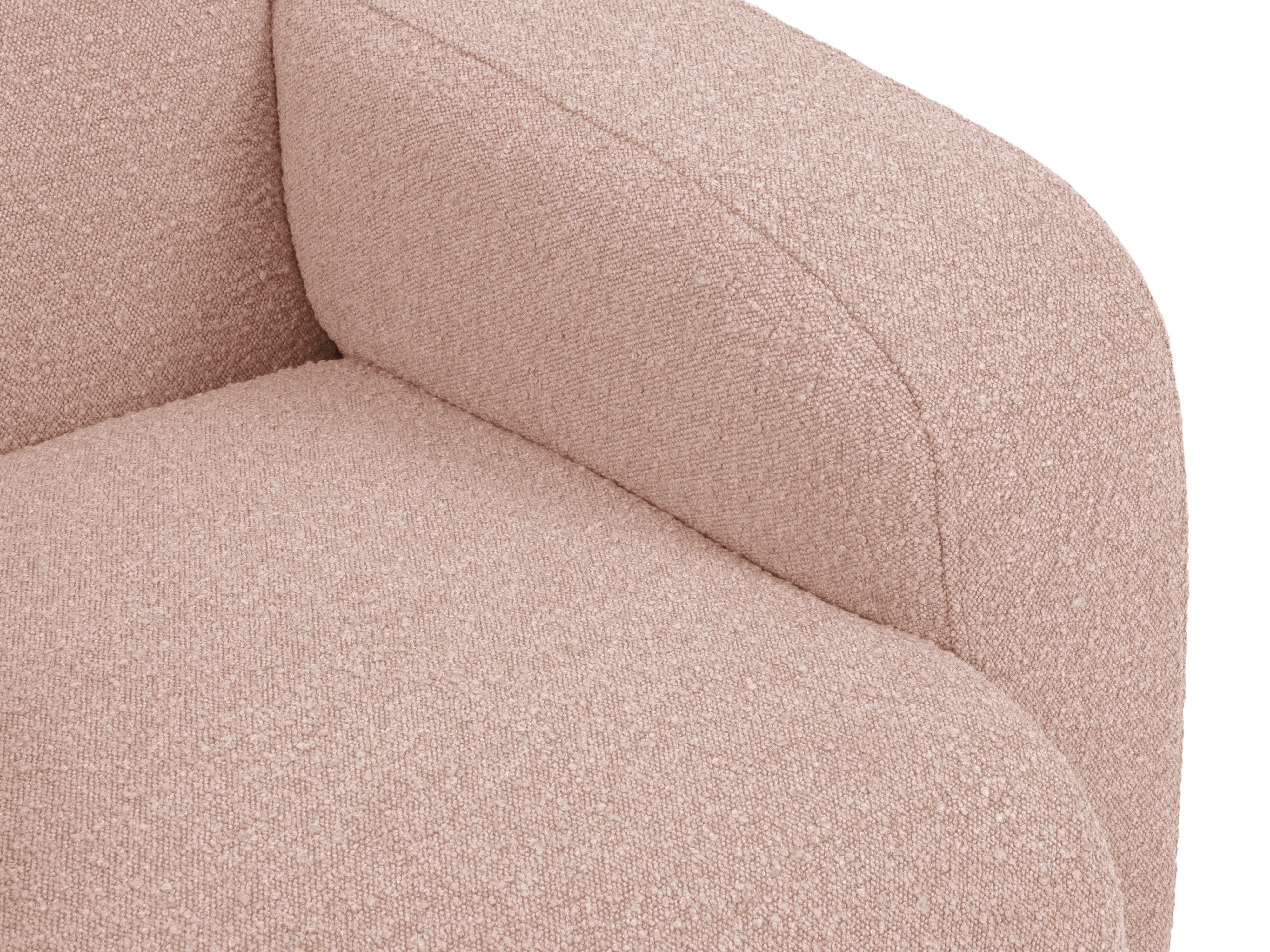 Narożnik w tkaninie boucle lewostronny otwarty MOLINO pudrowy róż Micadoni Eye on Design