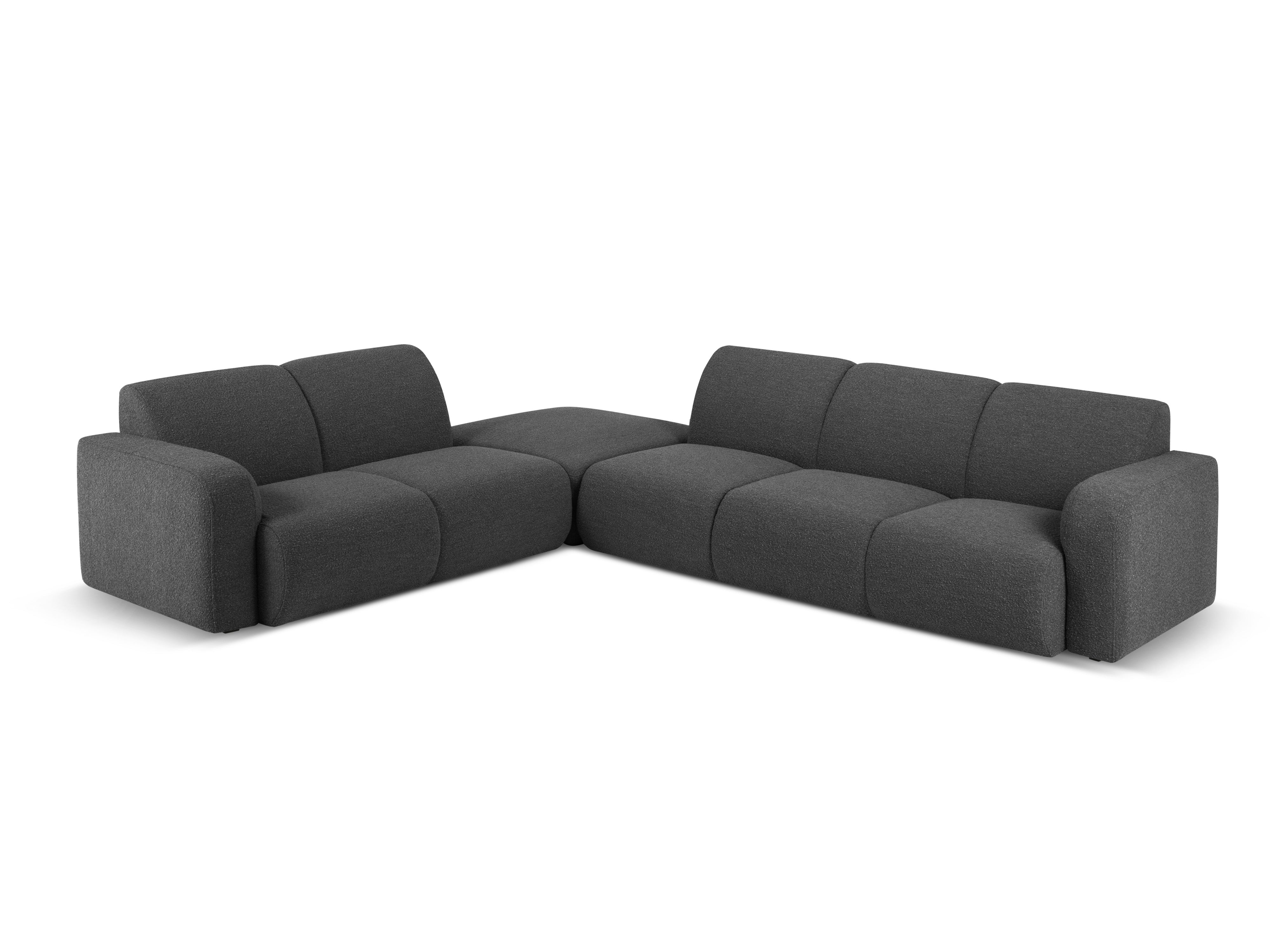 Narożnik w tkaninie boucle lewostronny otwarty MOLINO ciemnoszary Micadoni Eye on Design
