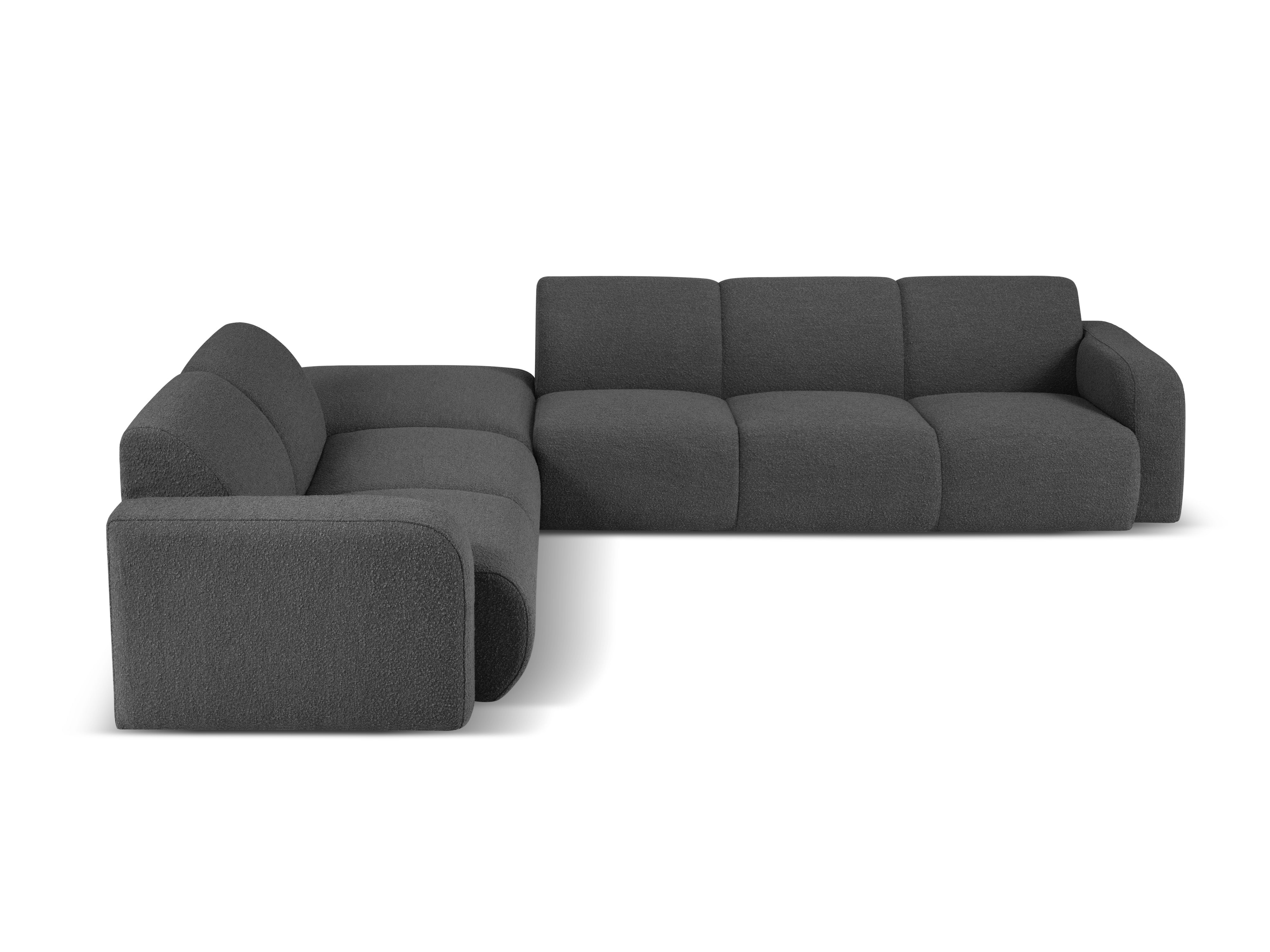 Narożnik w tkaninie boucle lewostronny otwarty MOLINO ciemnoszary Micadoni Eye on Design