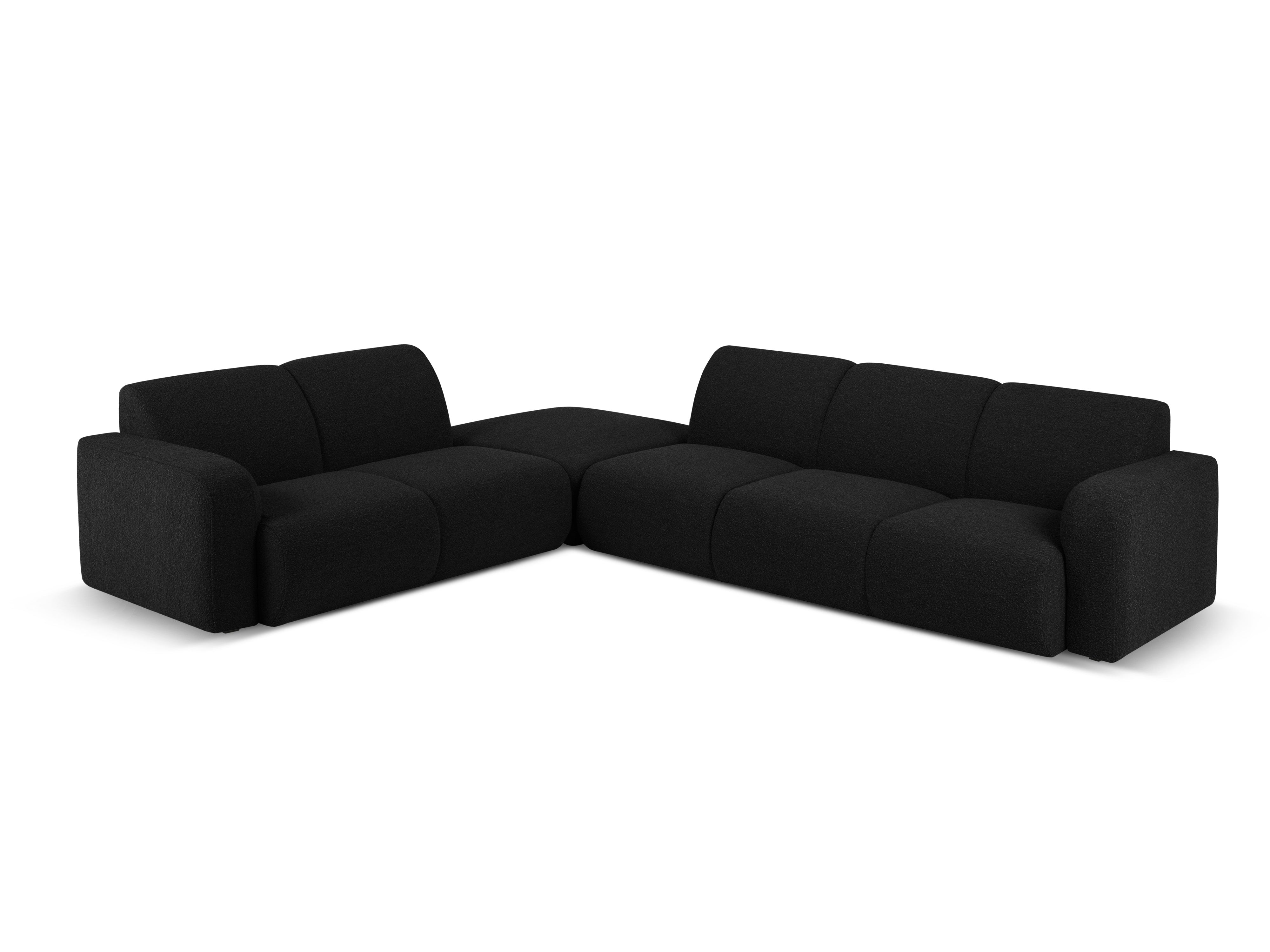 Narożnik w tkaninie boucle lewostronny otwarty MOLINO czarny Micadoni Eye on Design