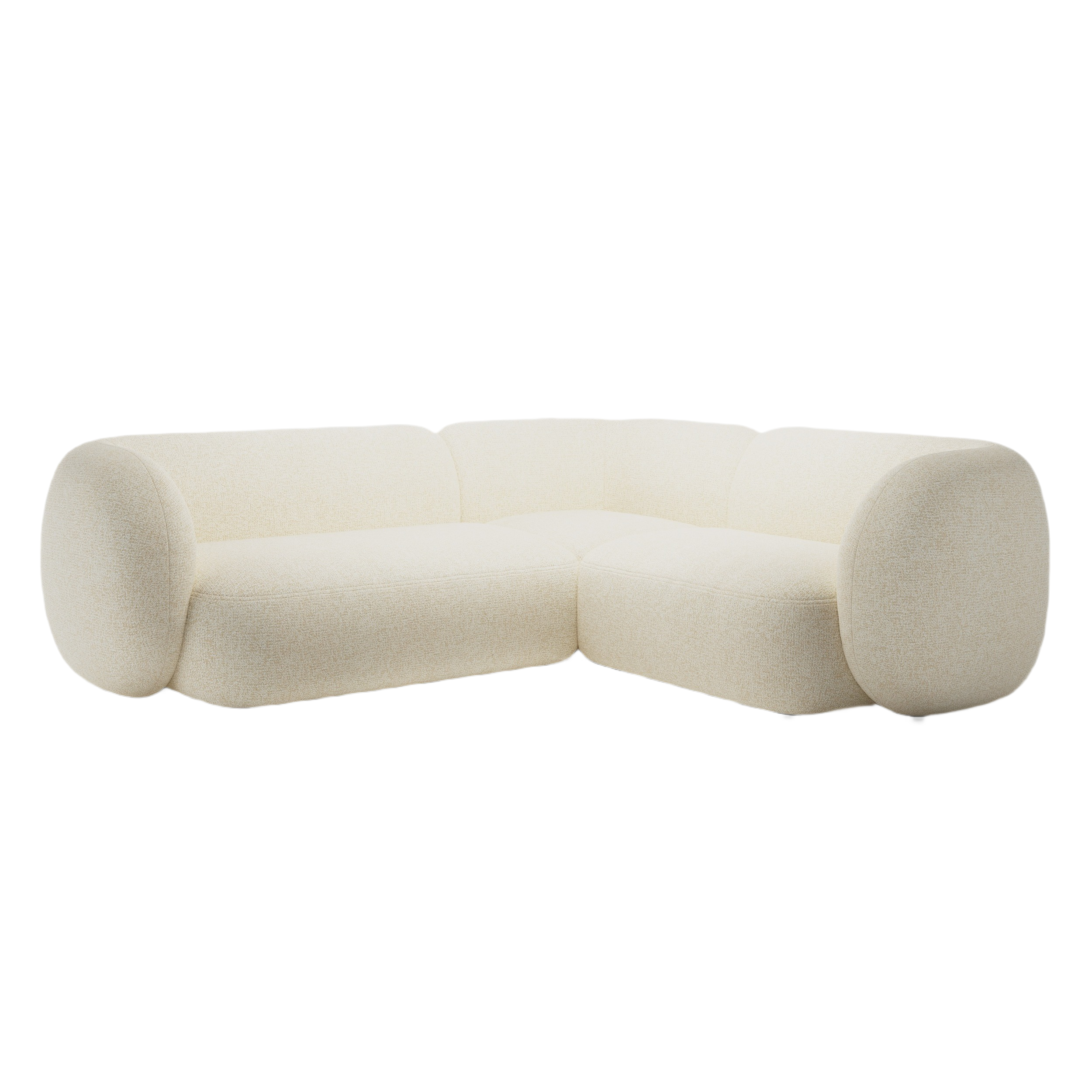 Right-facing corner sofa for 4 people KATE light beige mélange
