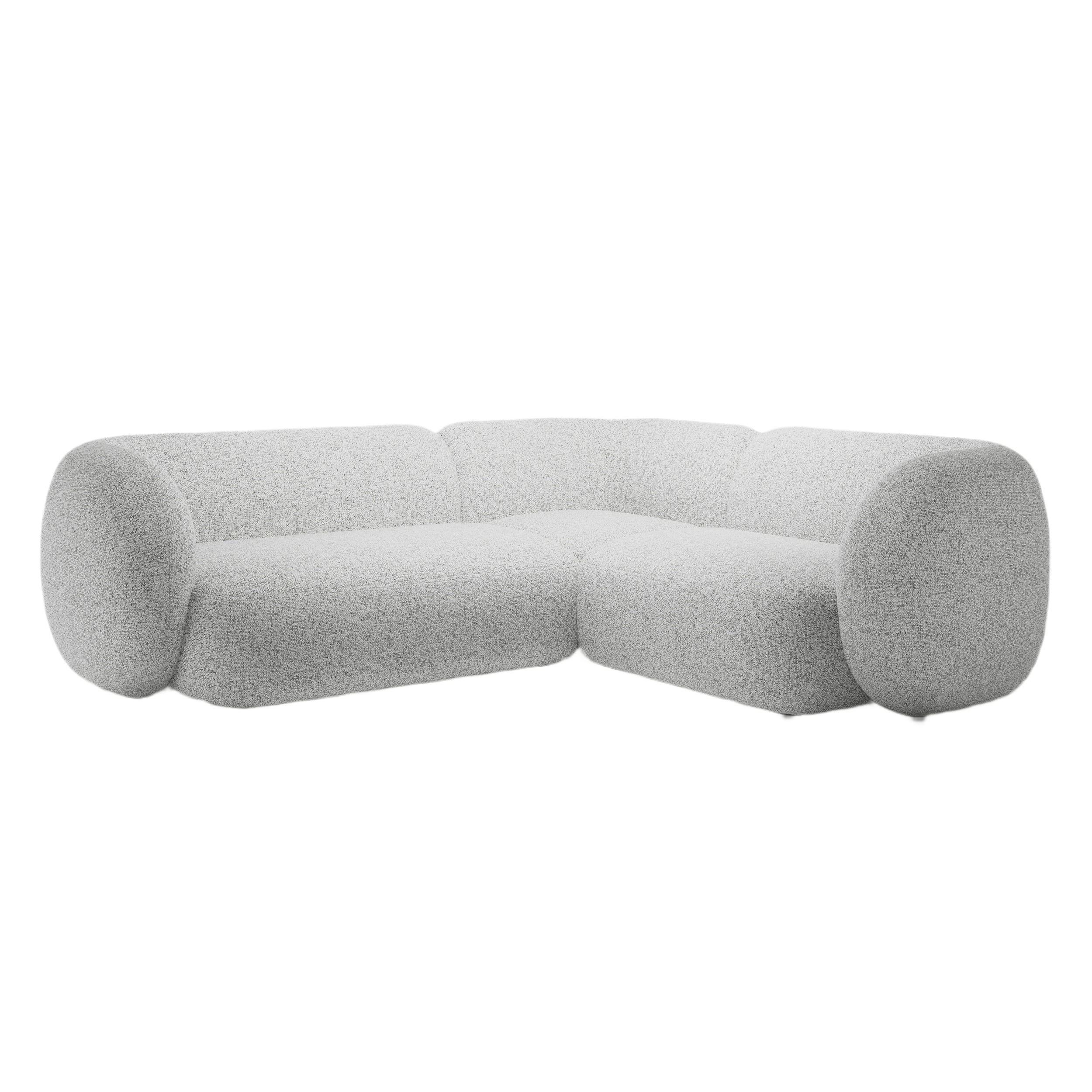 Right-facing 4-seater corner sofa KATE light gray mélange