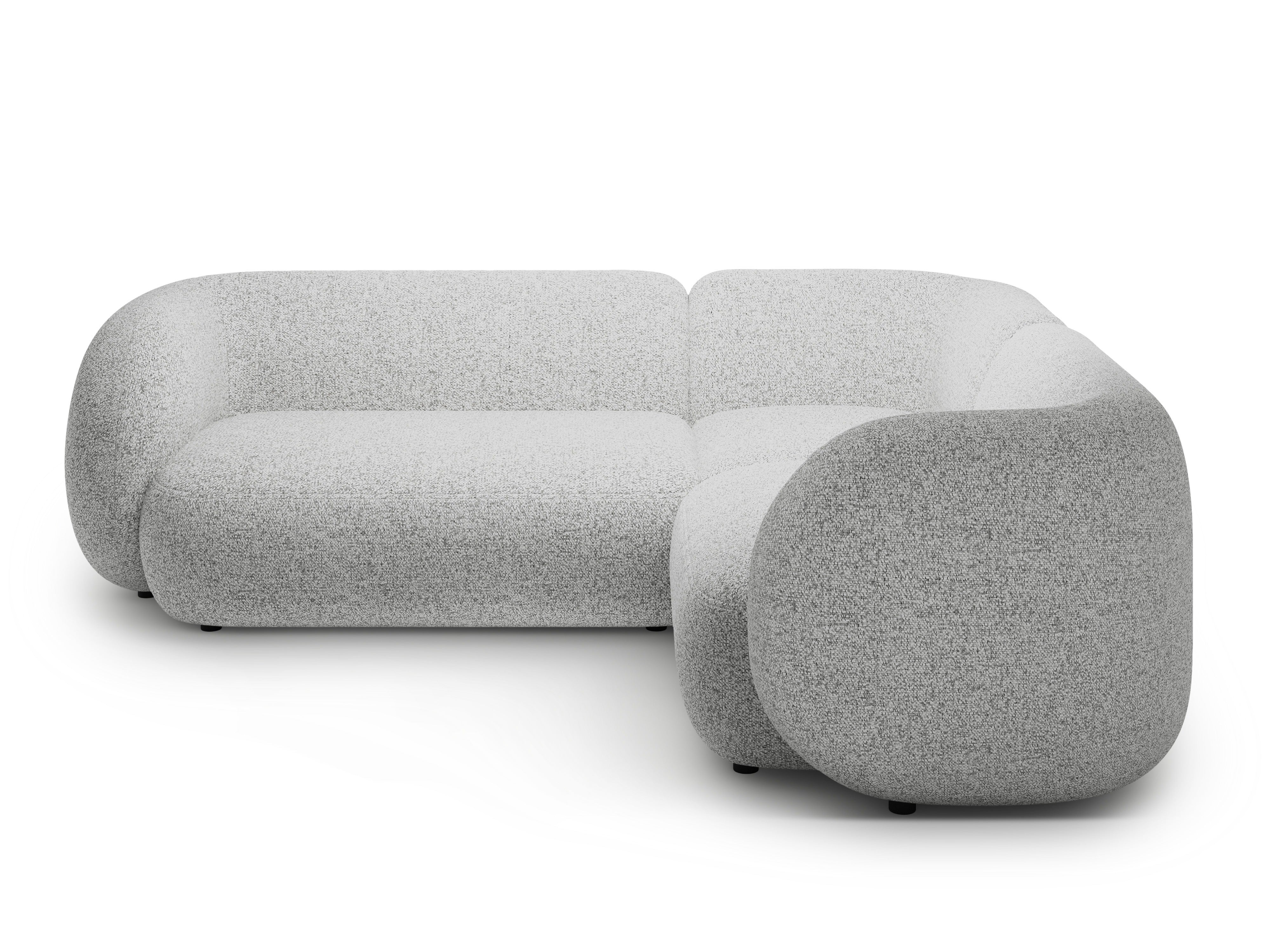 Right-facing 4-seater corner sofa KATE light gray mélange