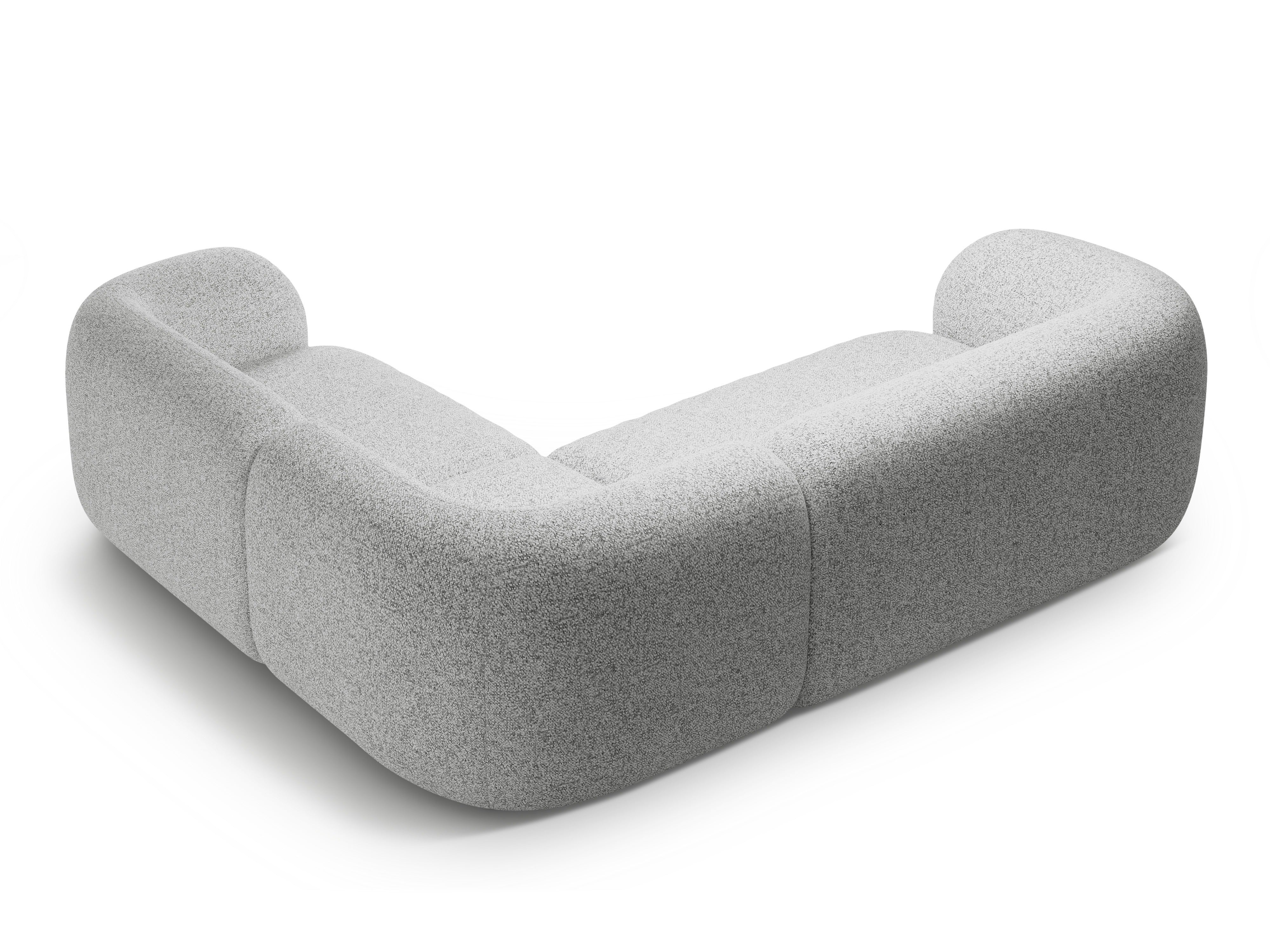 Right-facing 4-seater corner sofa KATE light gray mélange