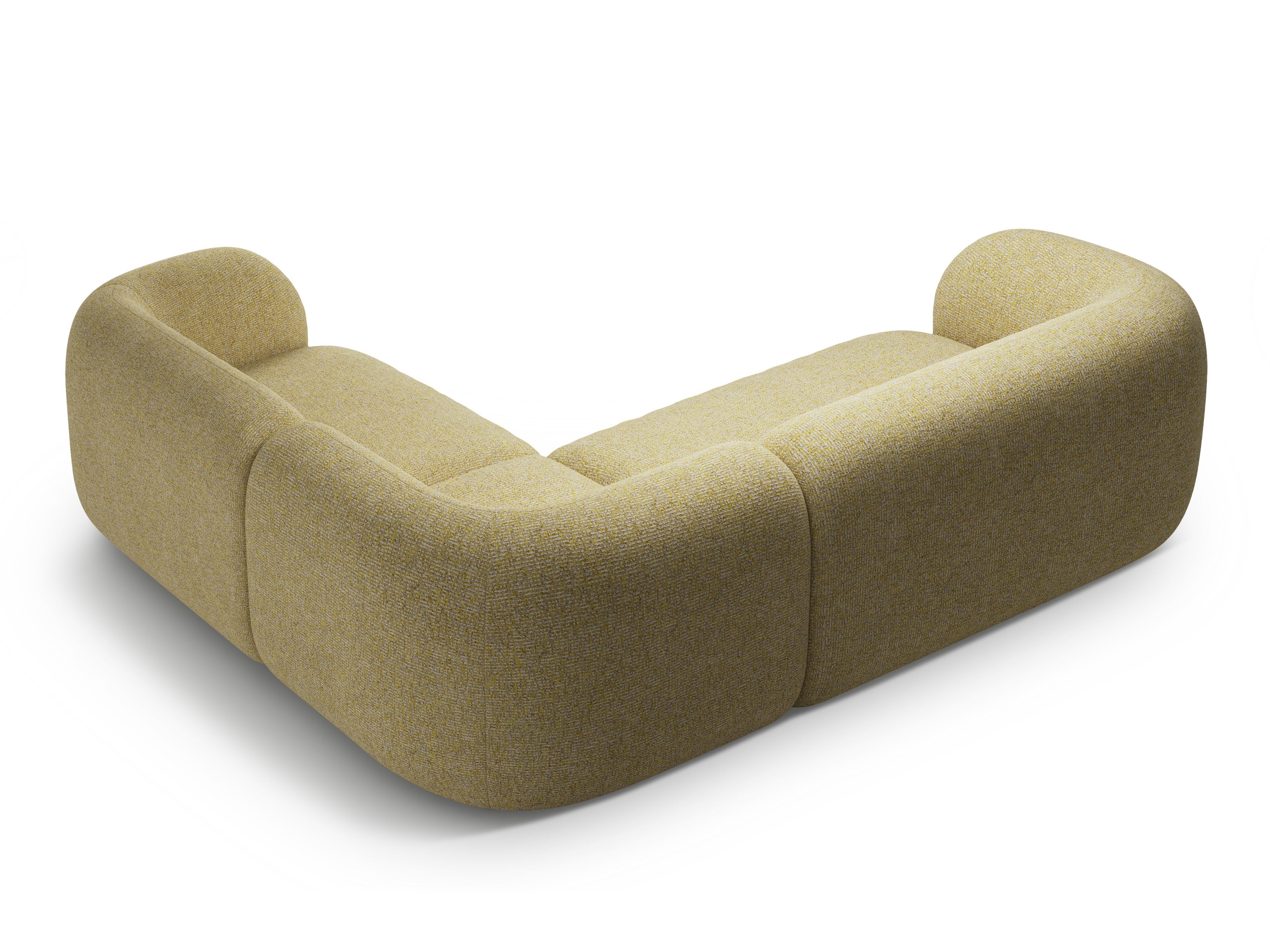 Right-facing 4-seater corner sofa KATE yellow mélange
