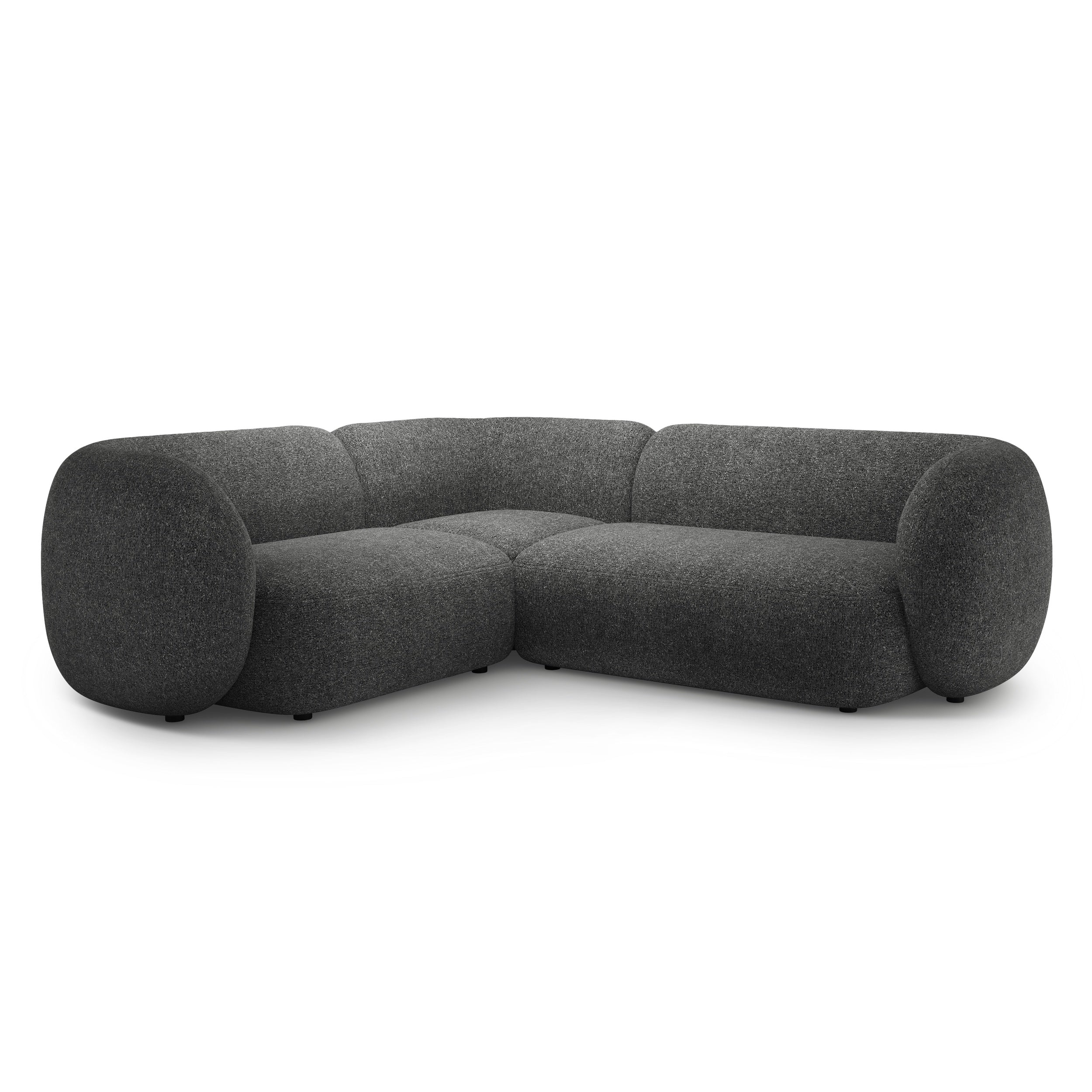 Left-sided corner sofa for 4 people KATE dark gray mélange