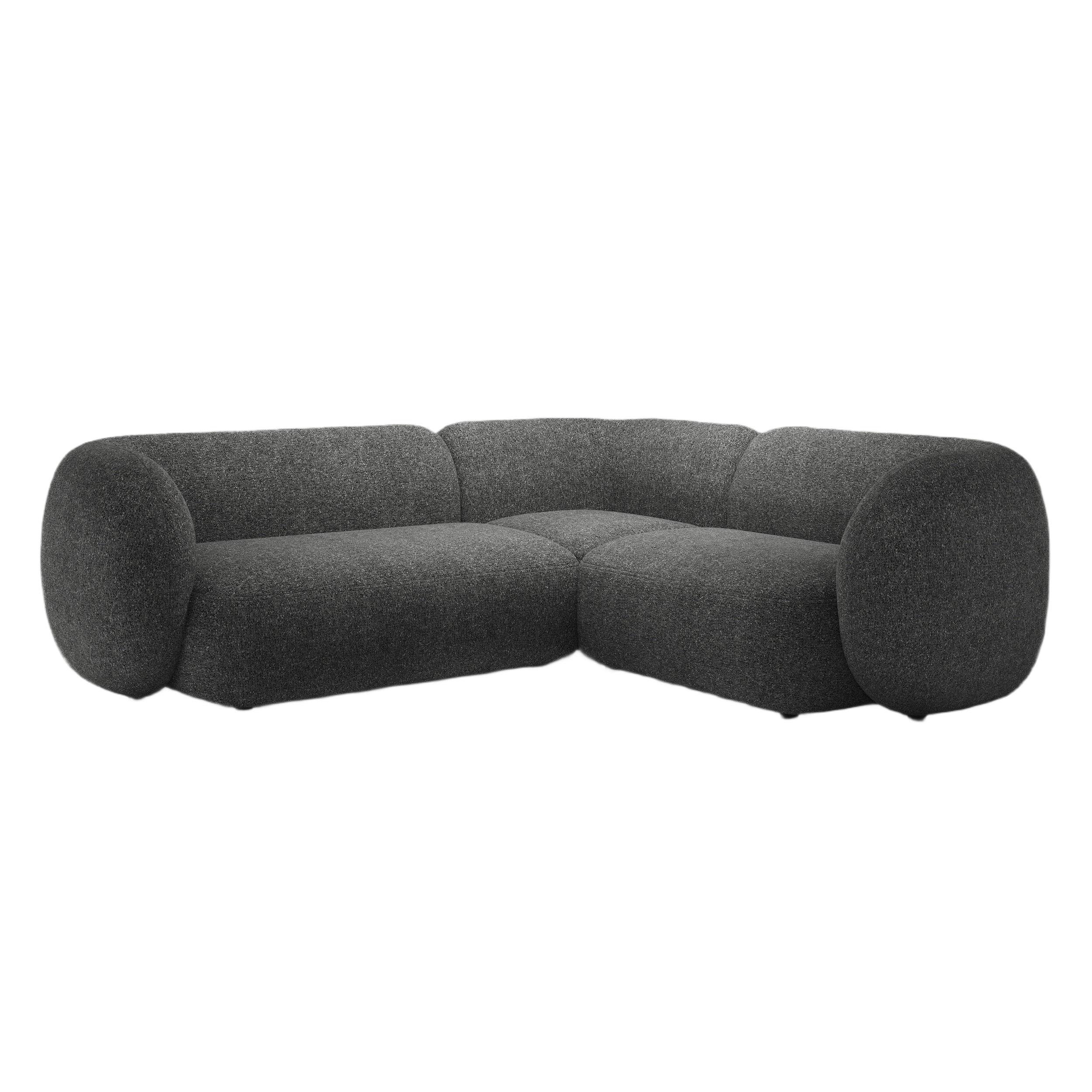Right-facing 4-seater corner sofa KATE dark gray mélange