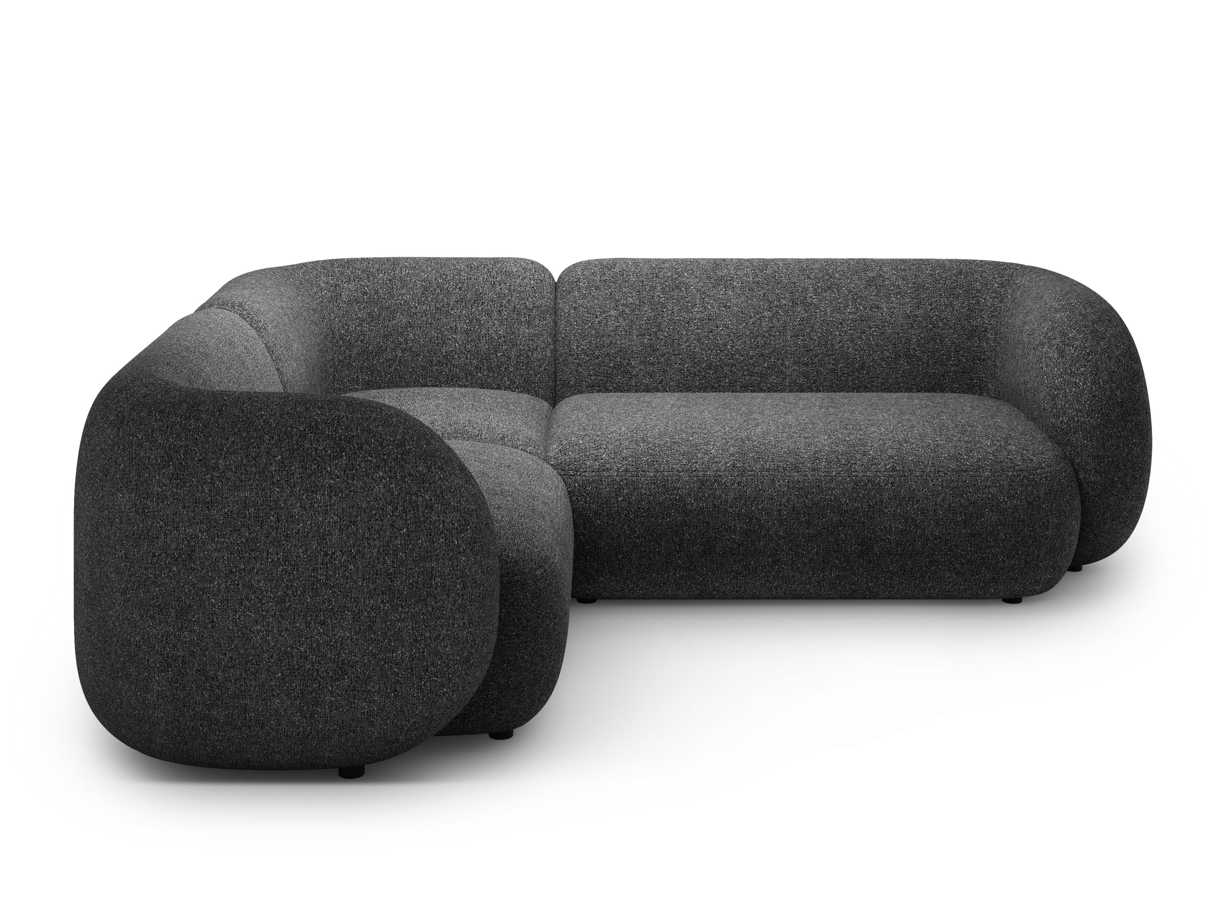 Left-sided corner sofa for 4 people KATE dark gray mélange