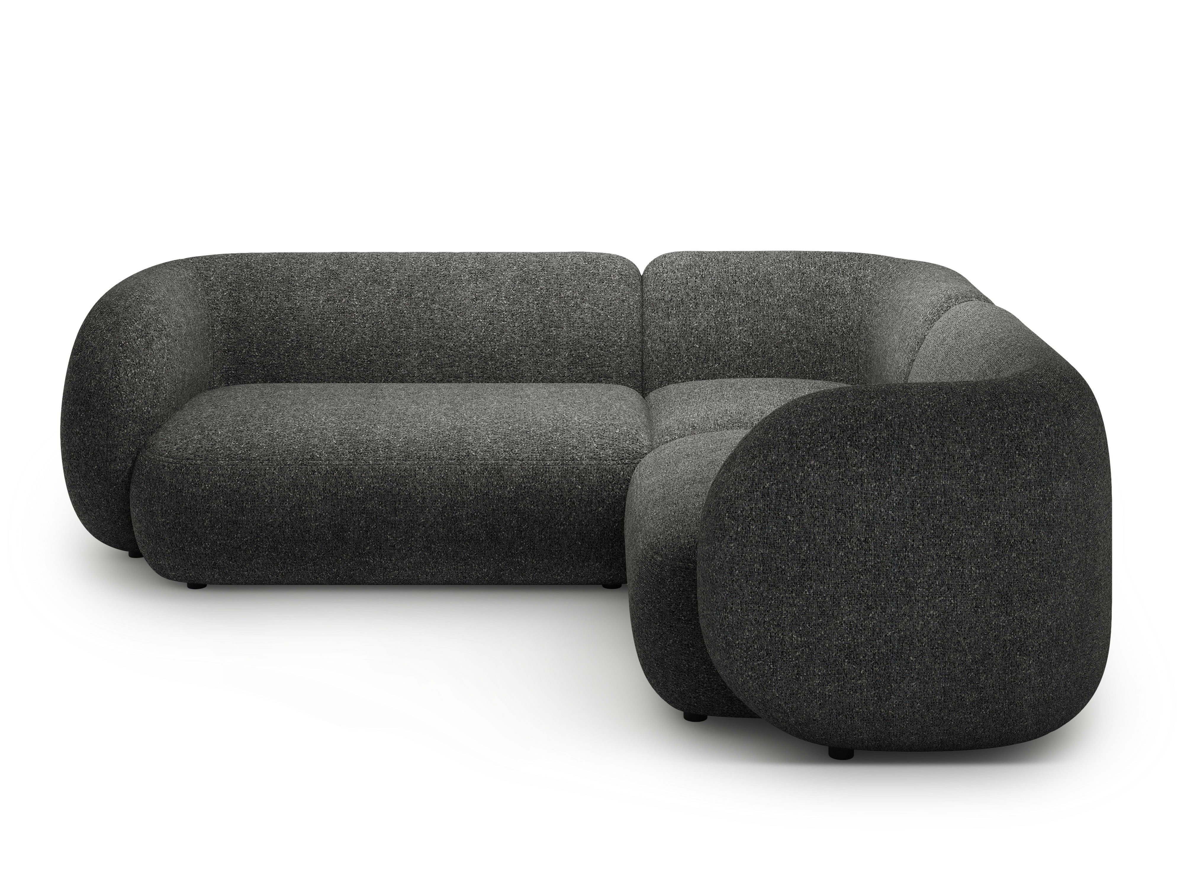 Right-facing 4-seater corner sofa KATE dark gray mélange