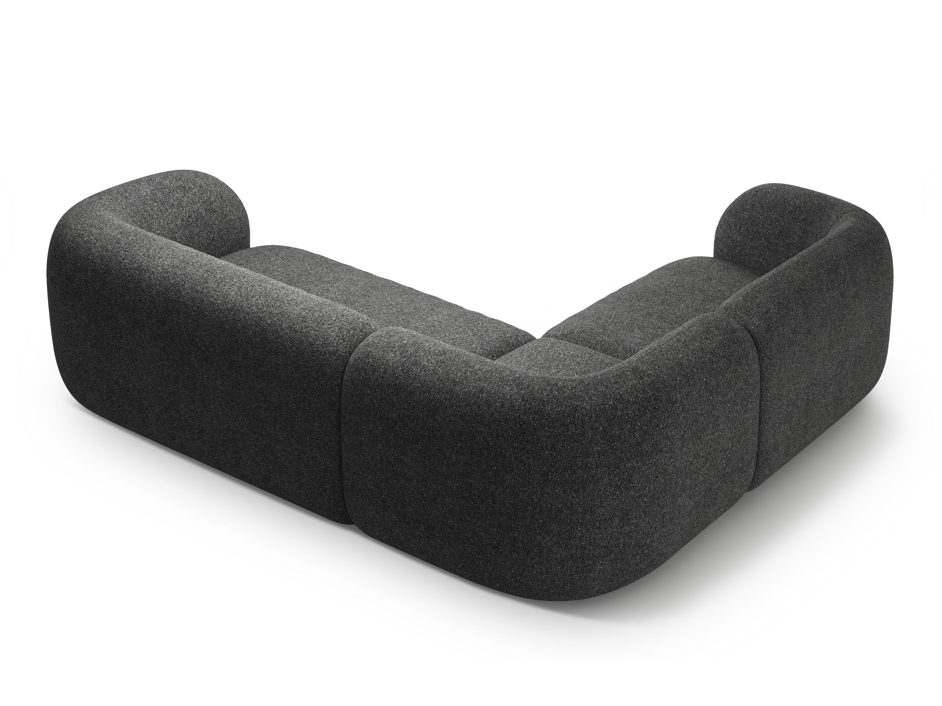 Left-sided corner sofa for 4 people KATE dark gray mélange