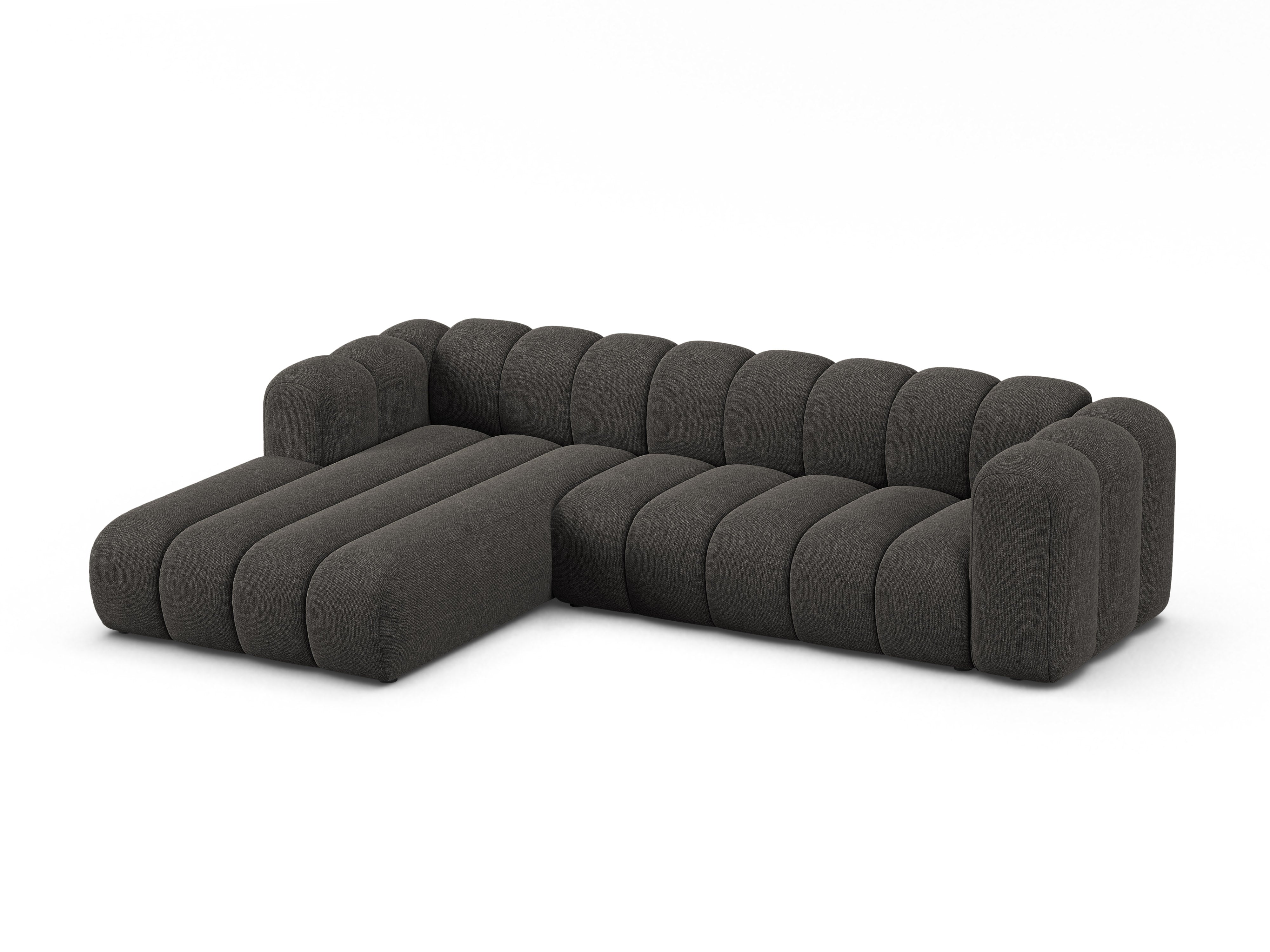 4-sitzige linke Eckcouch LUPINE graues Chenille
