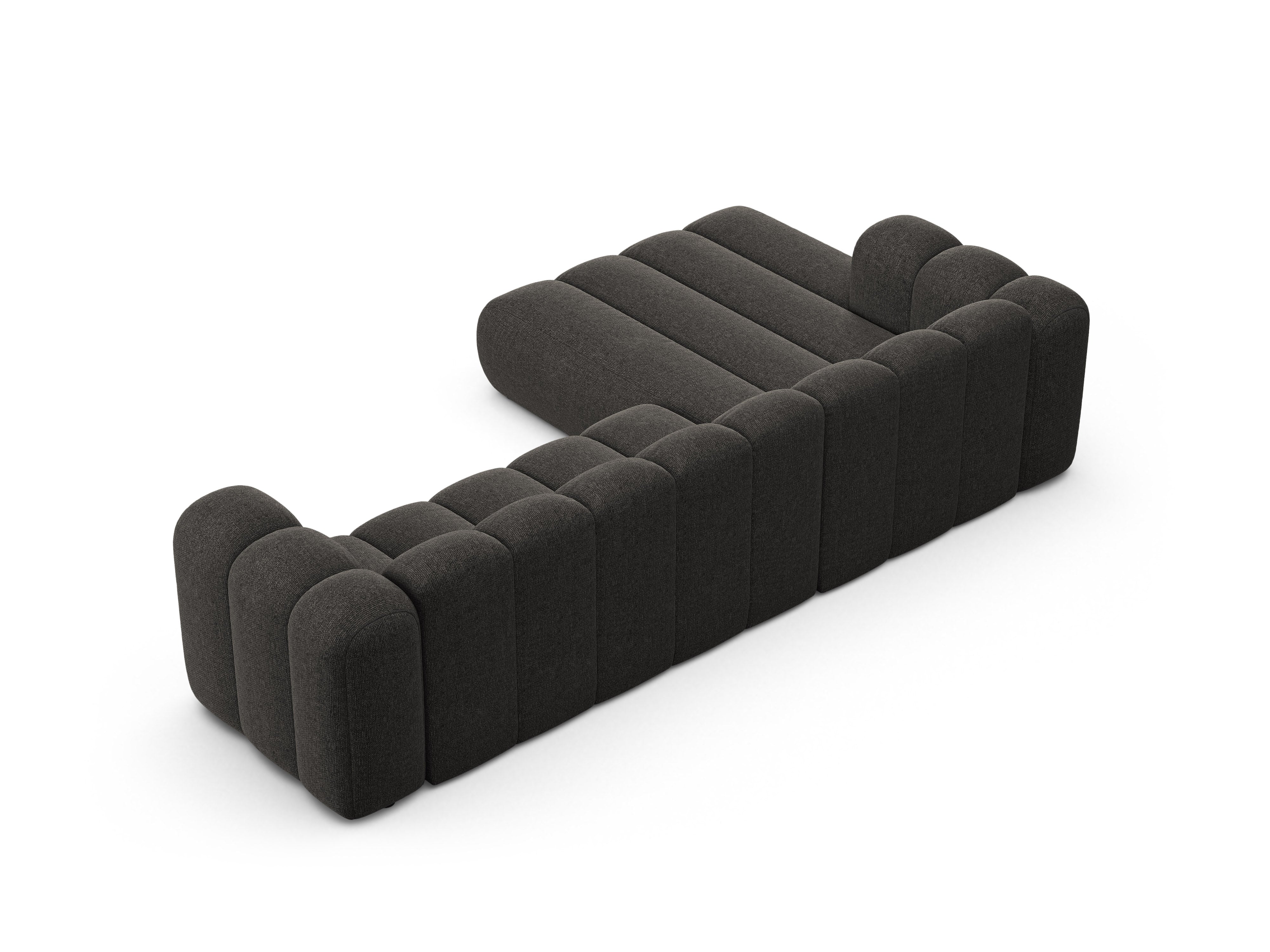 4-sitzige linke Eckcouch LUPINE graues Chenille