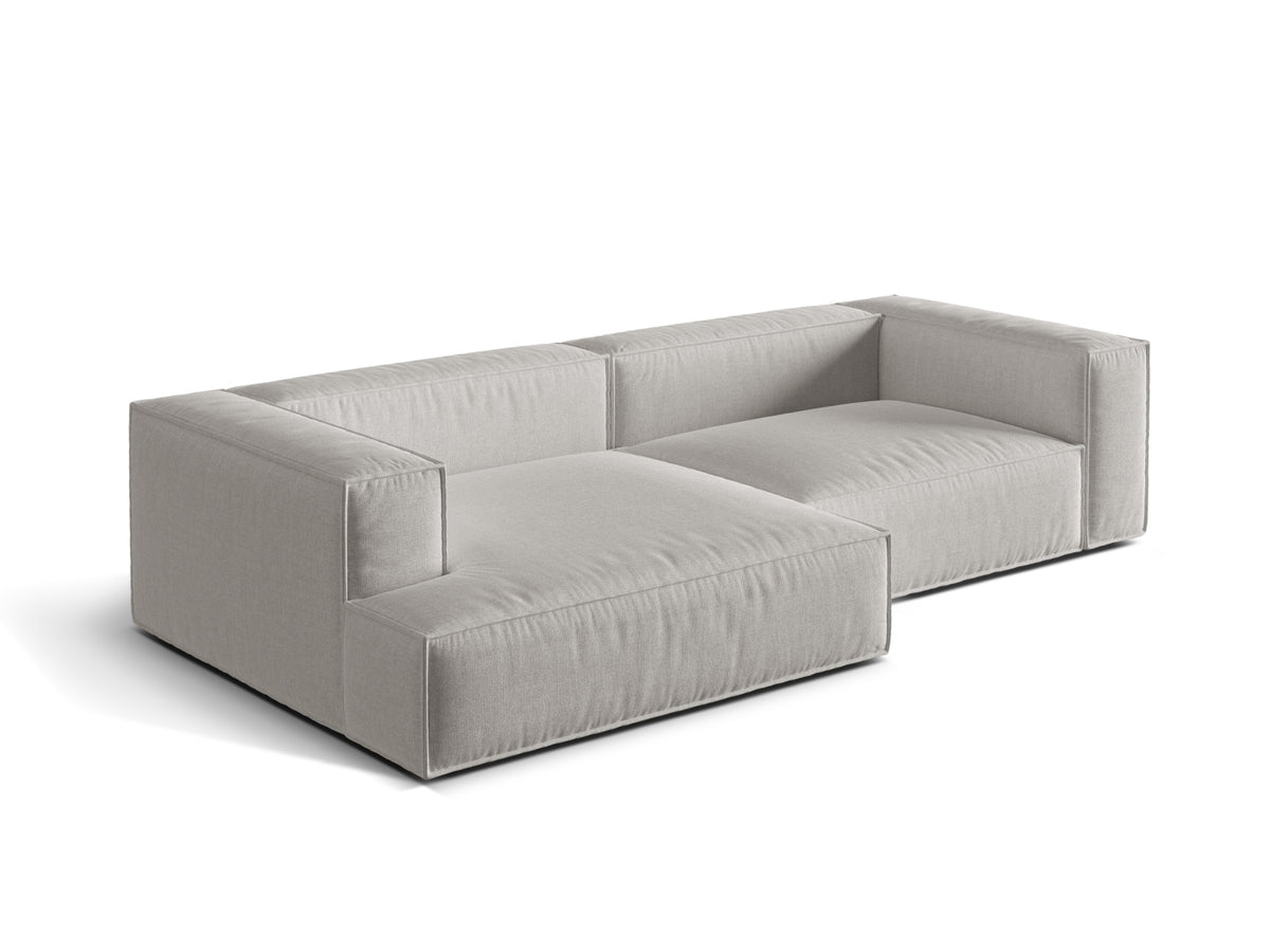 Narożnik 4-osobowy lewostronny NURIA jasnoszary – ujęcie tylne