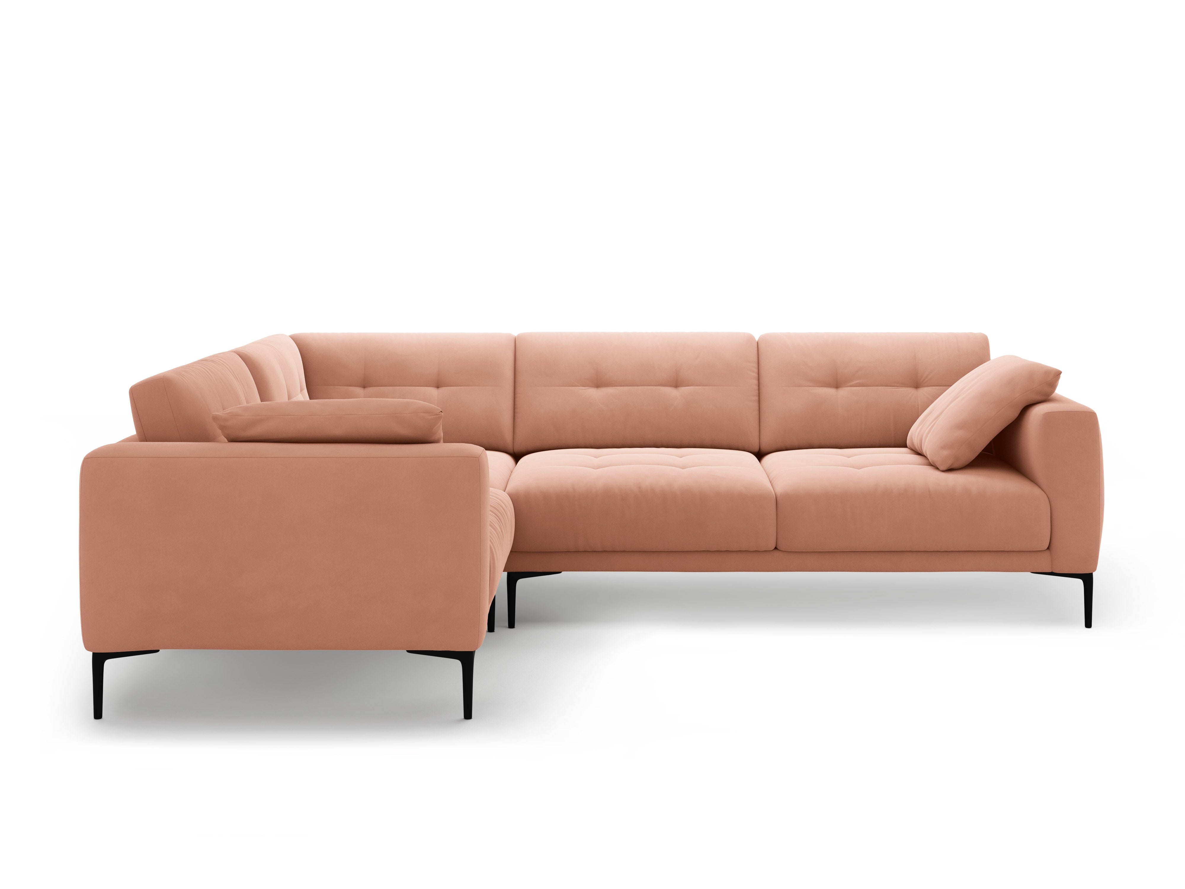 Linker L-förmiger Samtsofa BEMY in Rosa