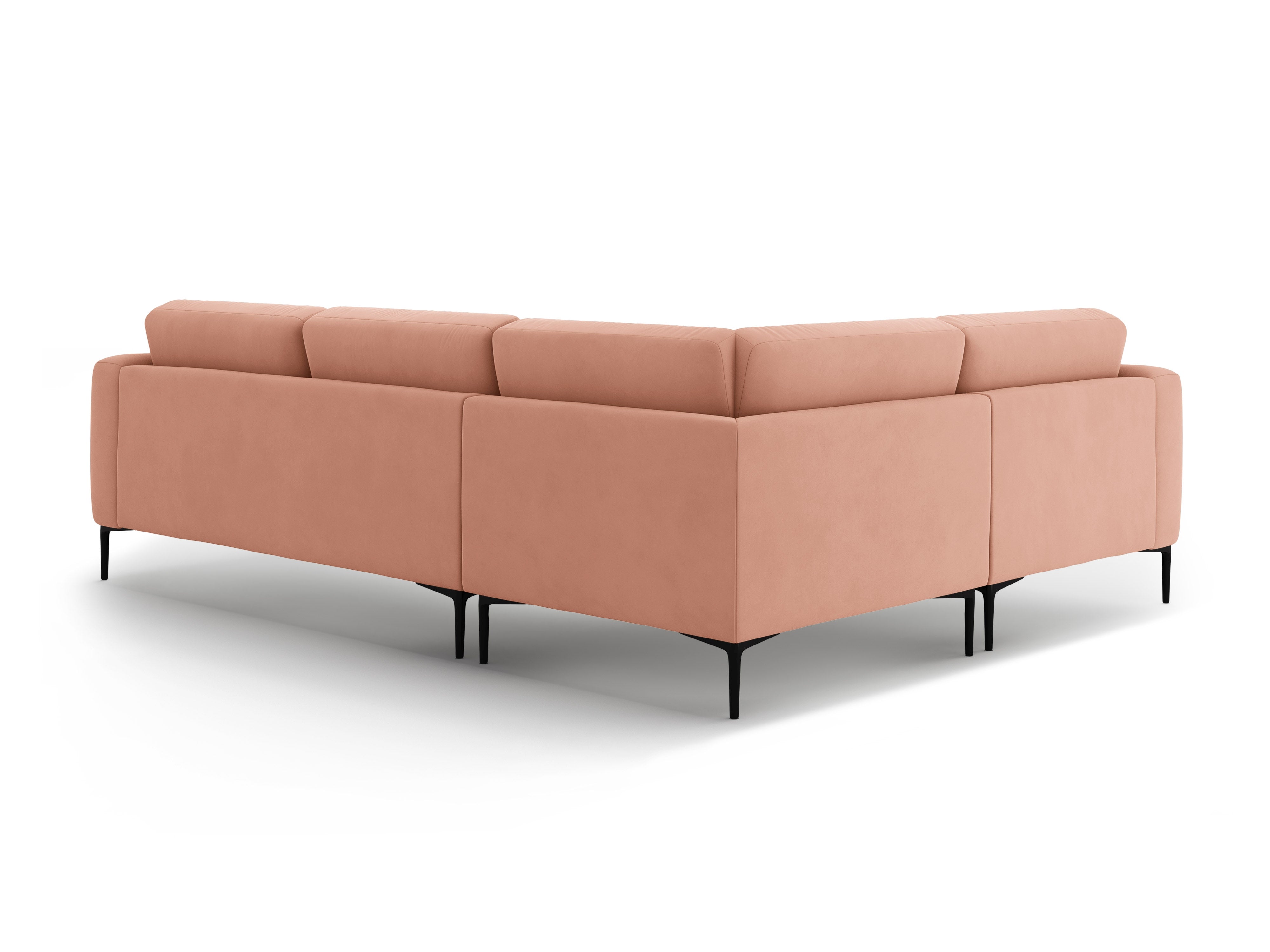 Linker L-förmiger Samtsofa BEMY in Rosa