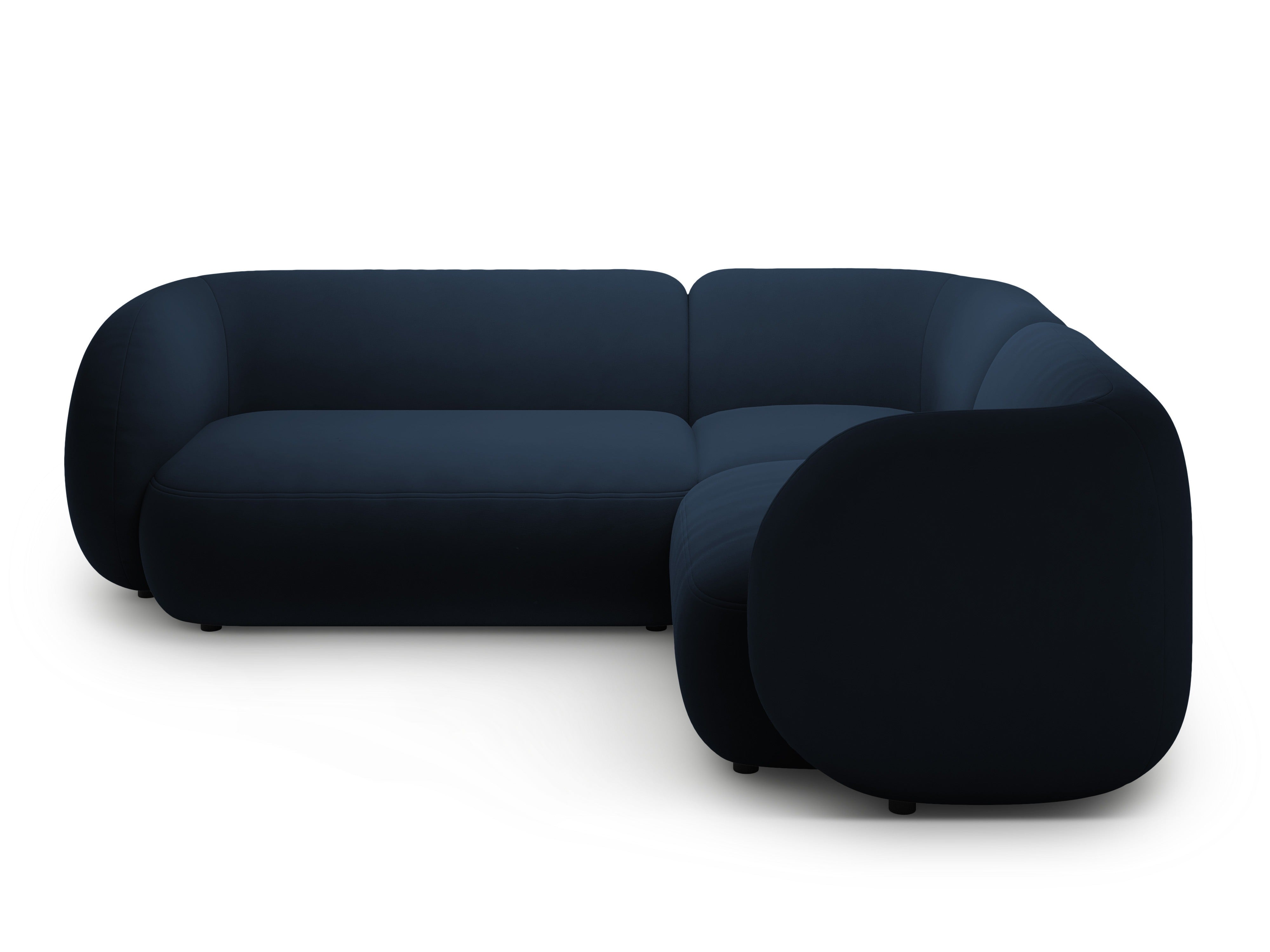 Right-facing velvet corner sofa for 4 people KATE royal blue