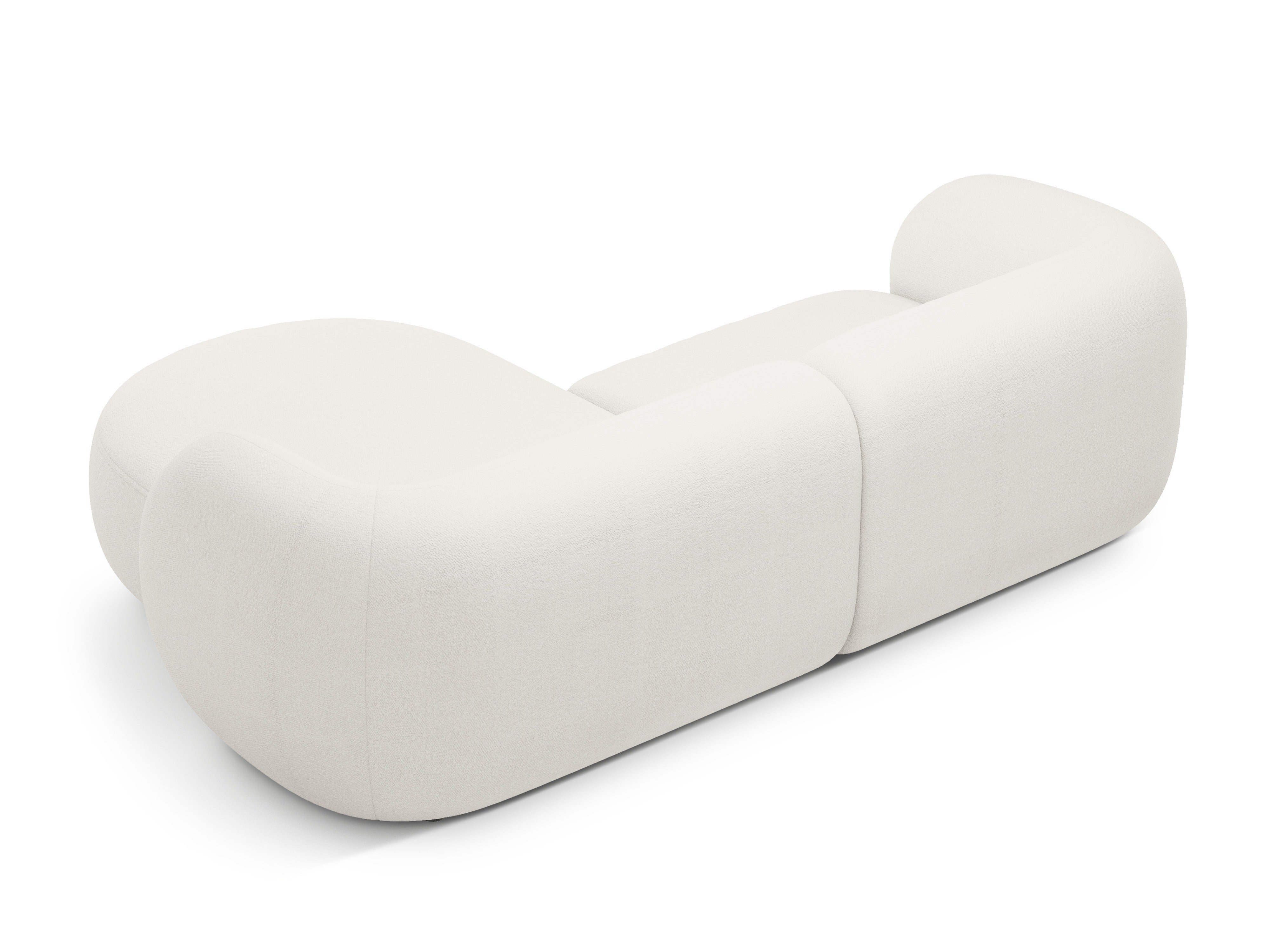 Right-facing 2-seater sofa KATE white boucle