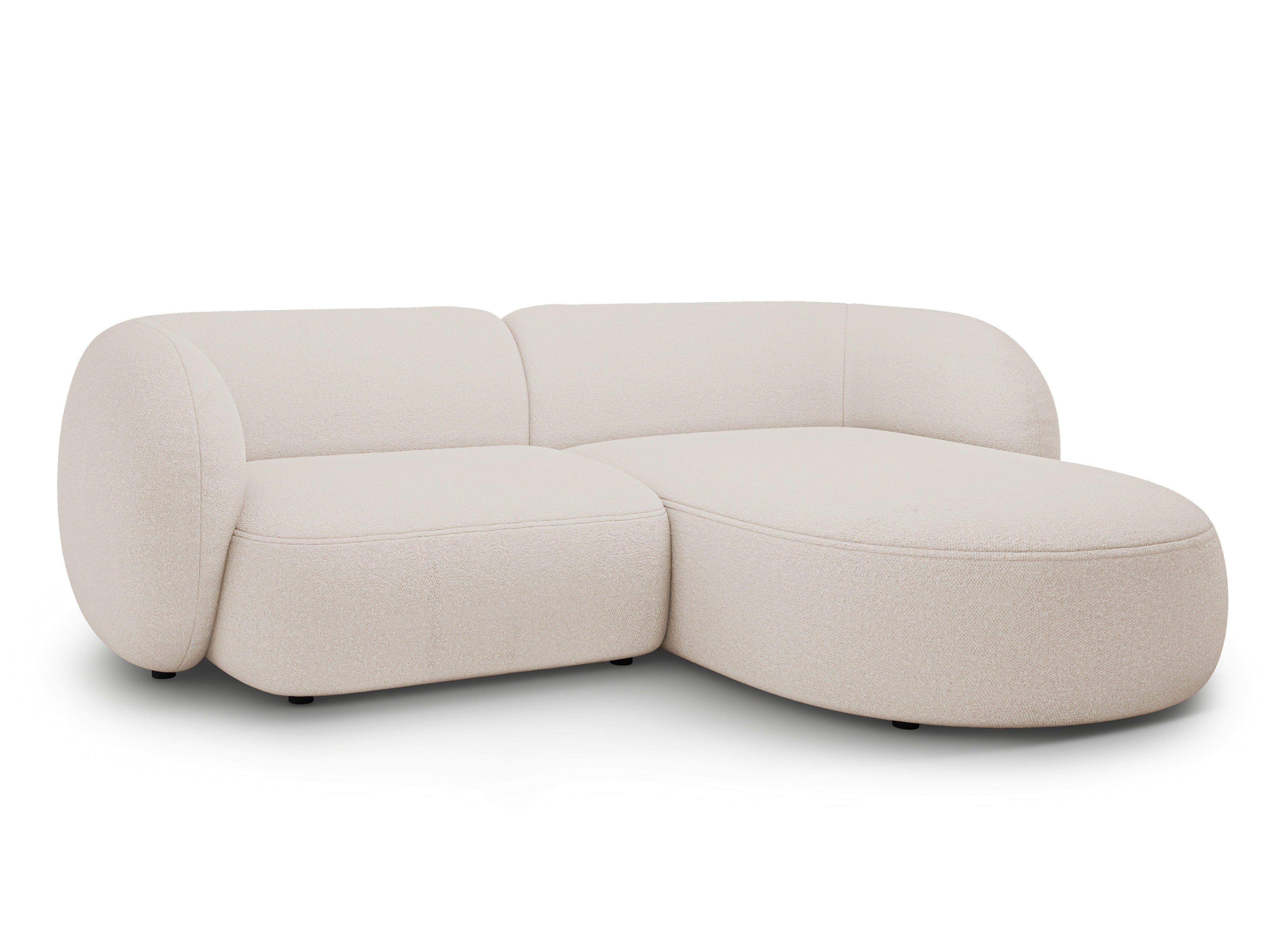 Right-facing 2-seater sofa KATE beige boucle