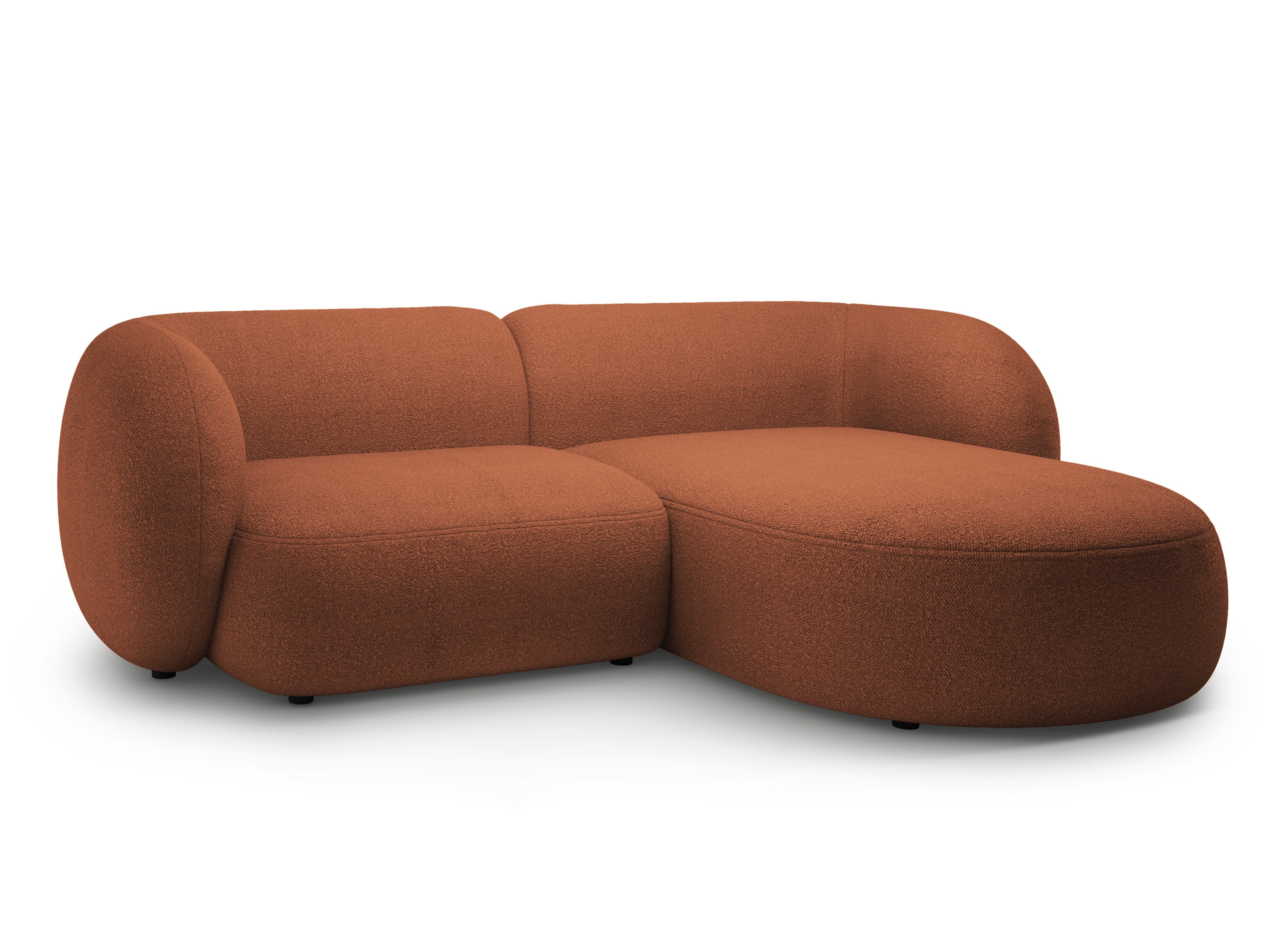 Right-facing 2-seater sofa KATE terracotta boucle