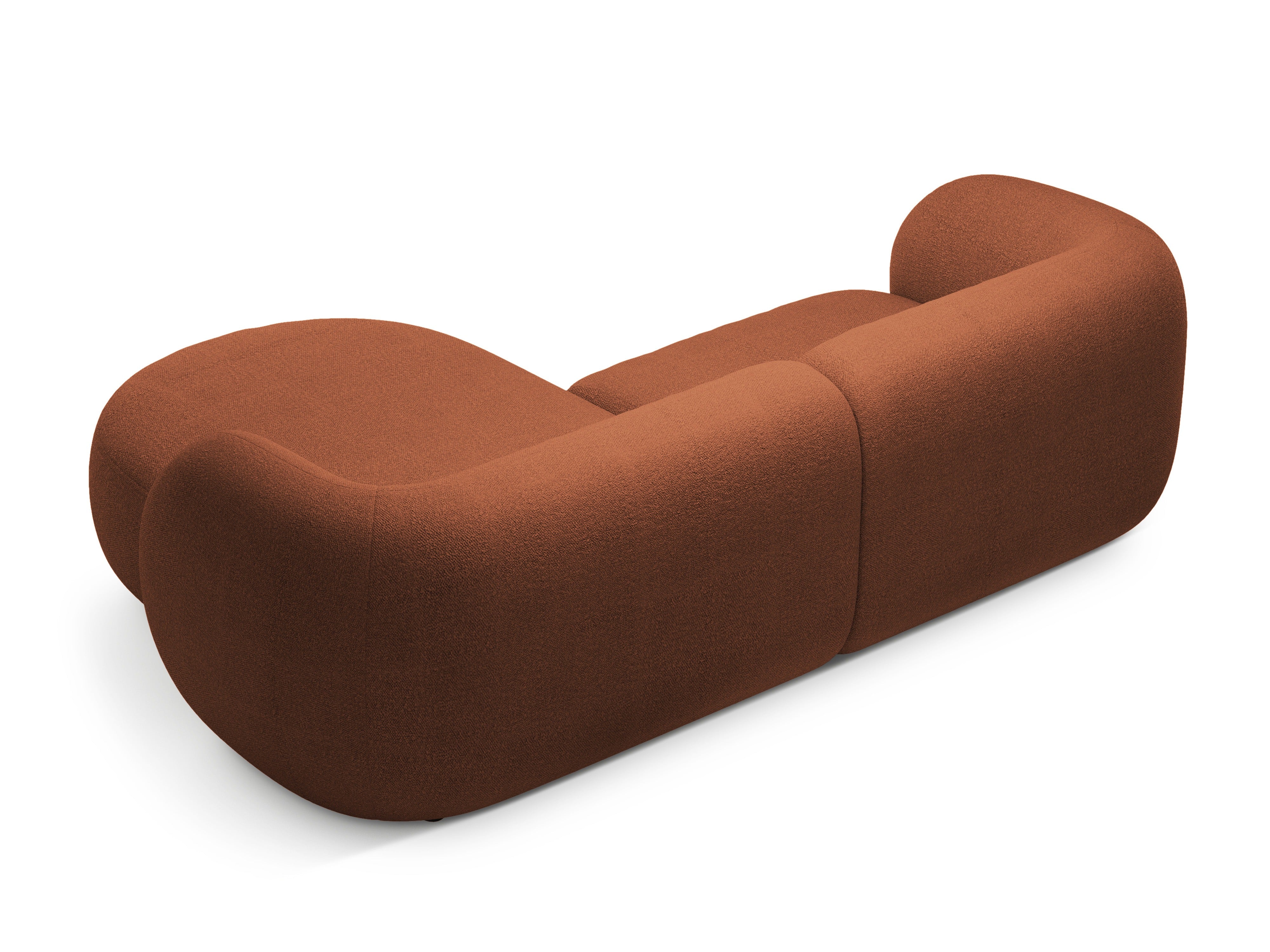 Right-facing 2-seater sofa KATE terracotta boucle