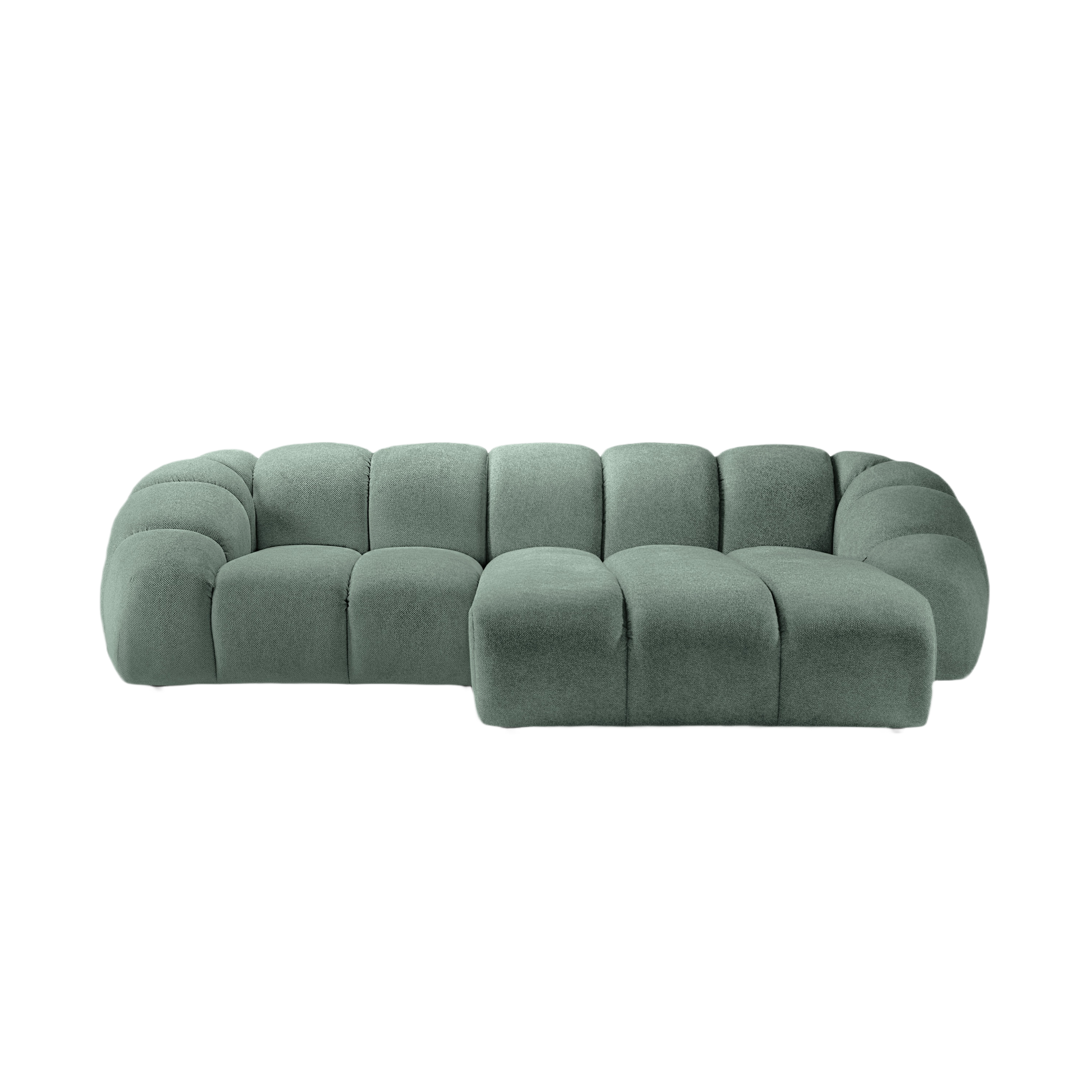 3-seater right-facing corner sofa DIANA mint chenille