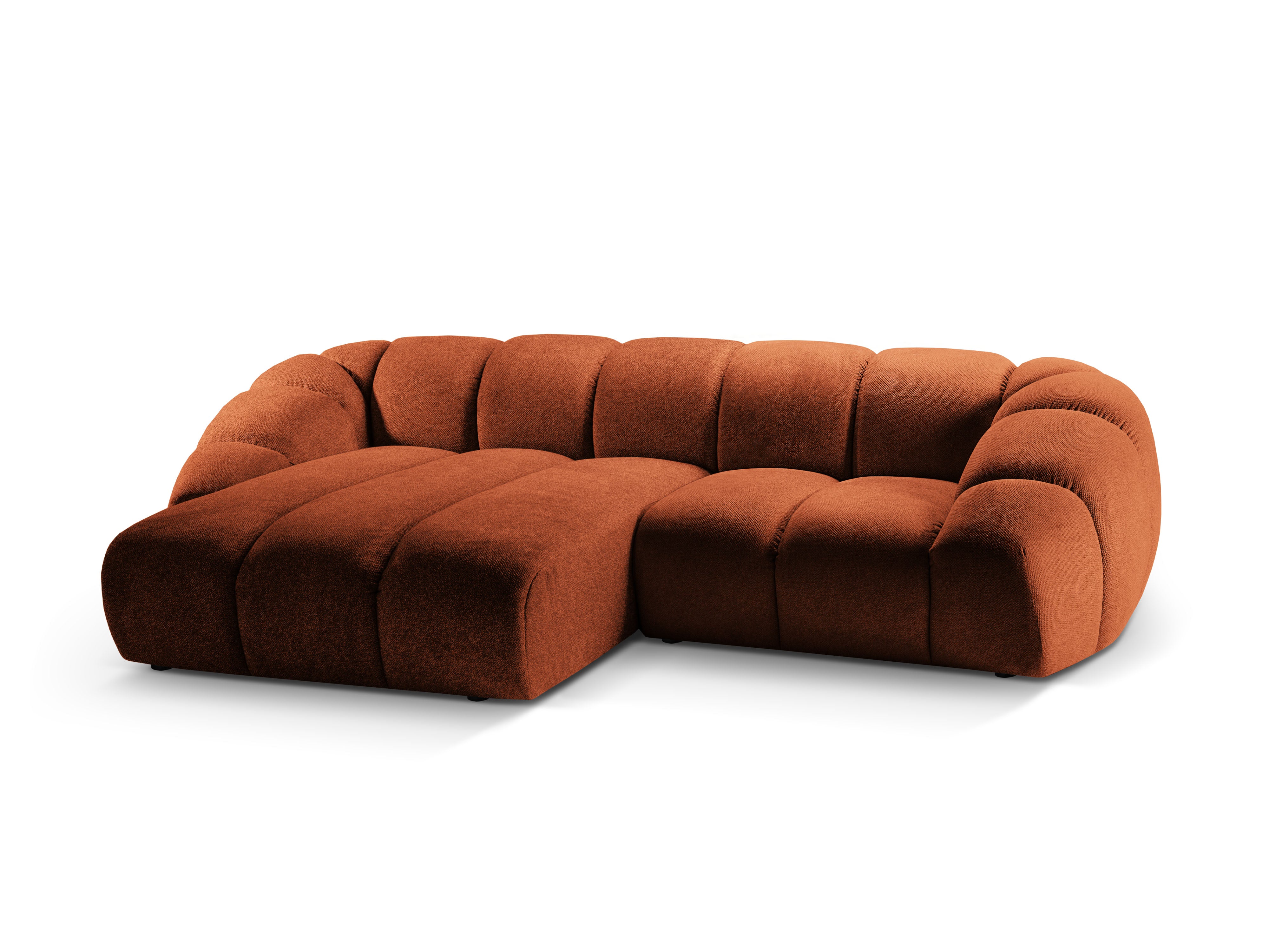 3-seater left-facing corner sofa DIANA terracotta chenille
