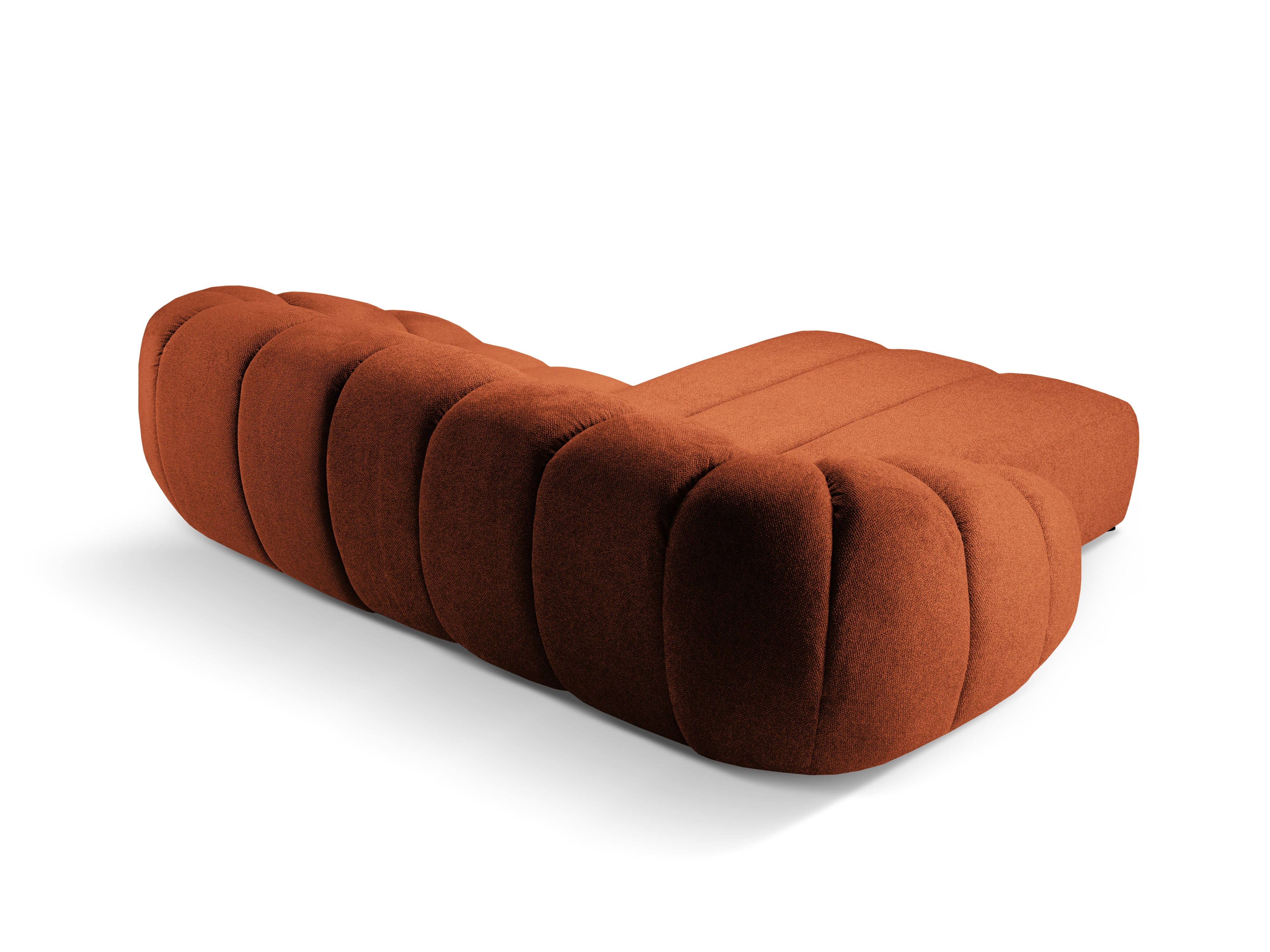 3-seater left-facing corner sofa DIANA terracotta chenille