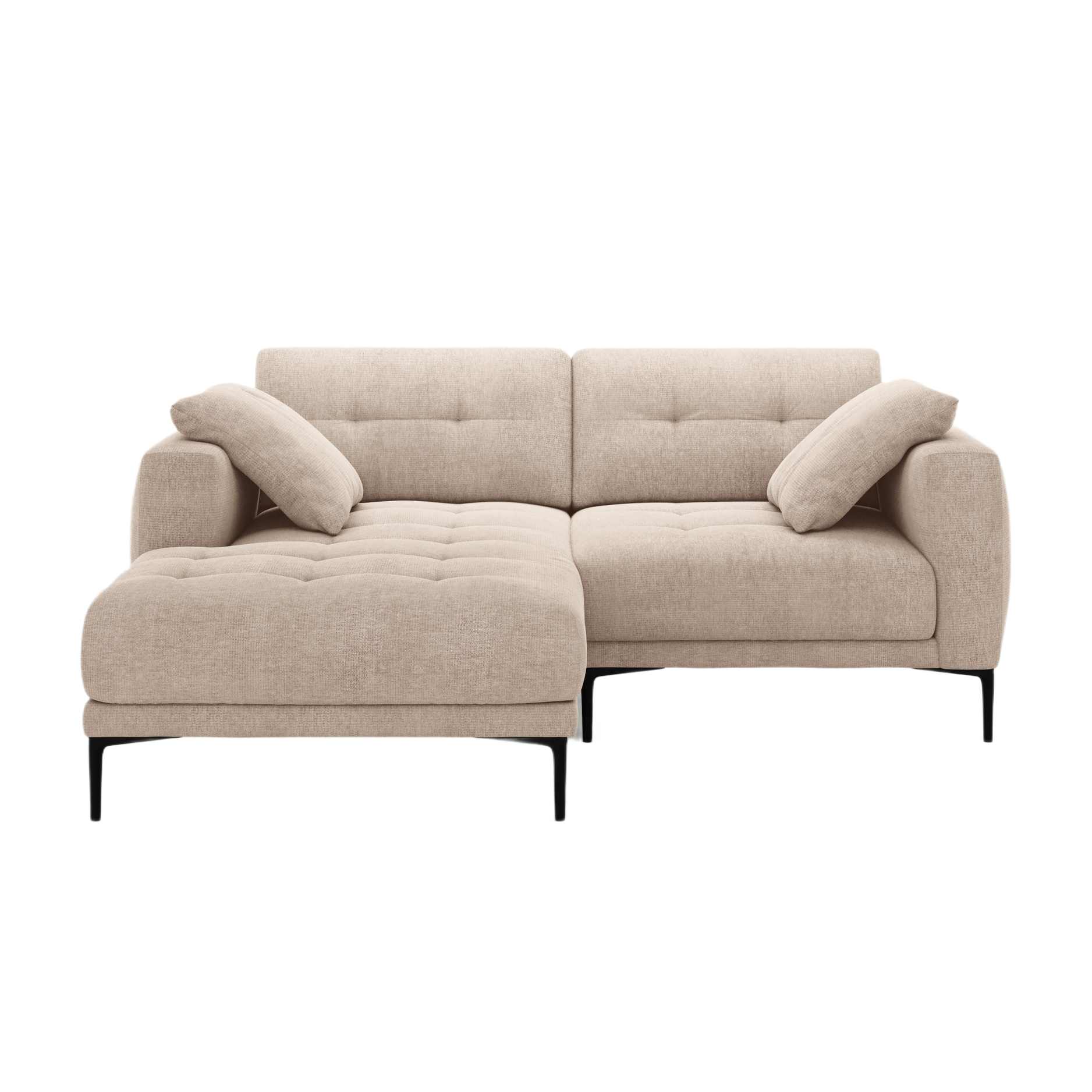 Ecksofa links BEMY sandfarbener Chenille