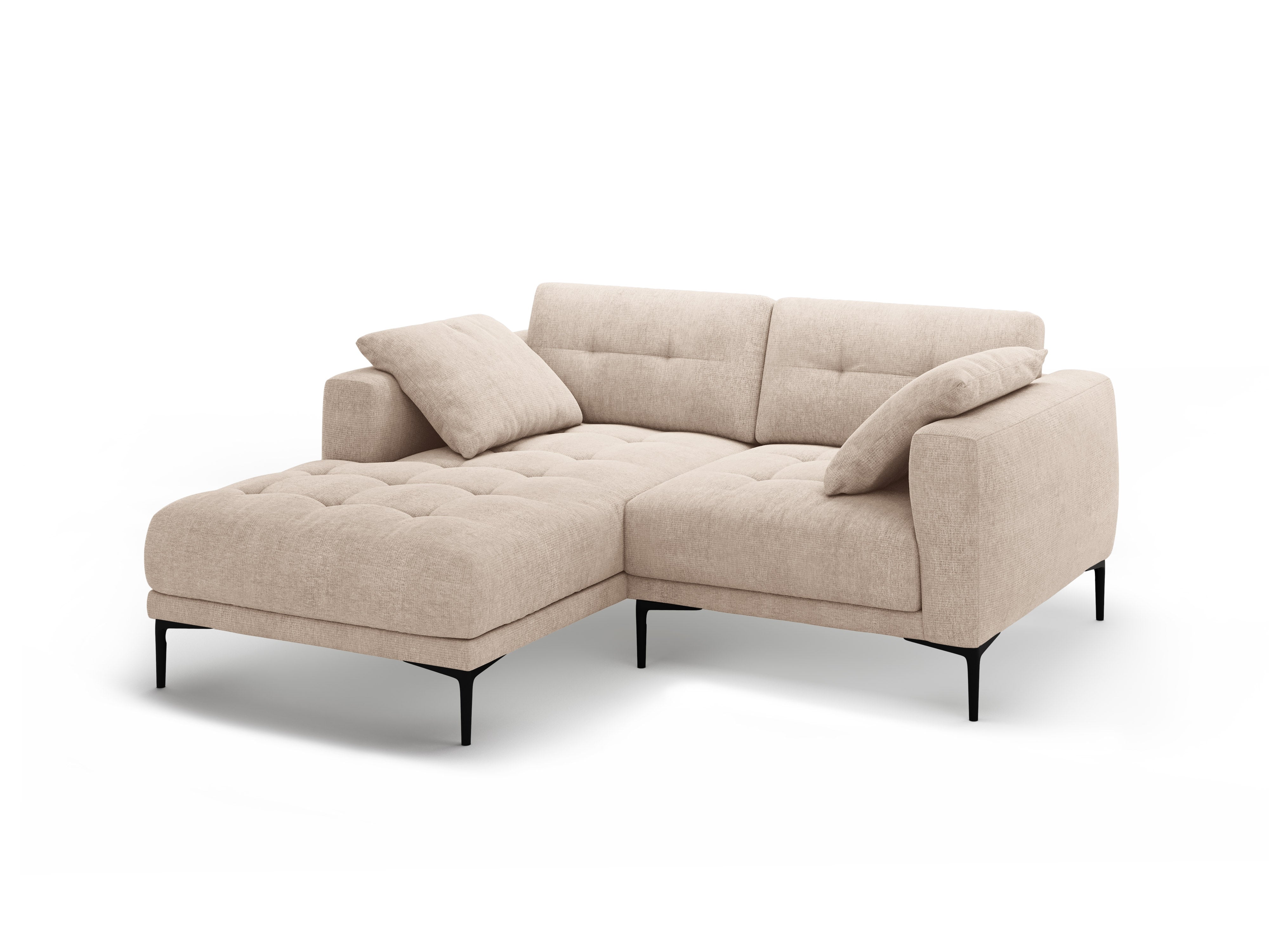 Ecksofa links BEMY sandfarbener Chenille