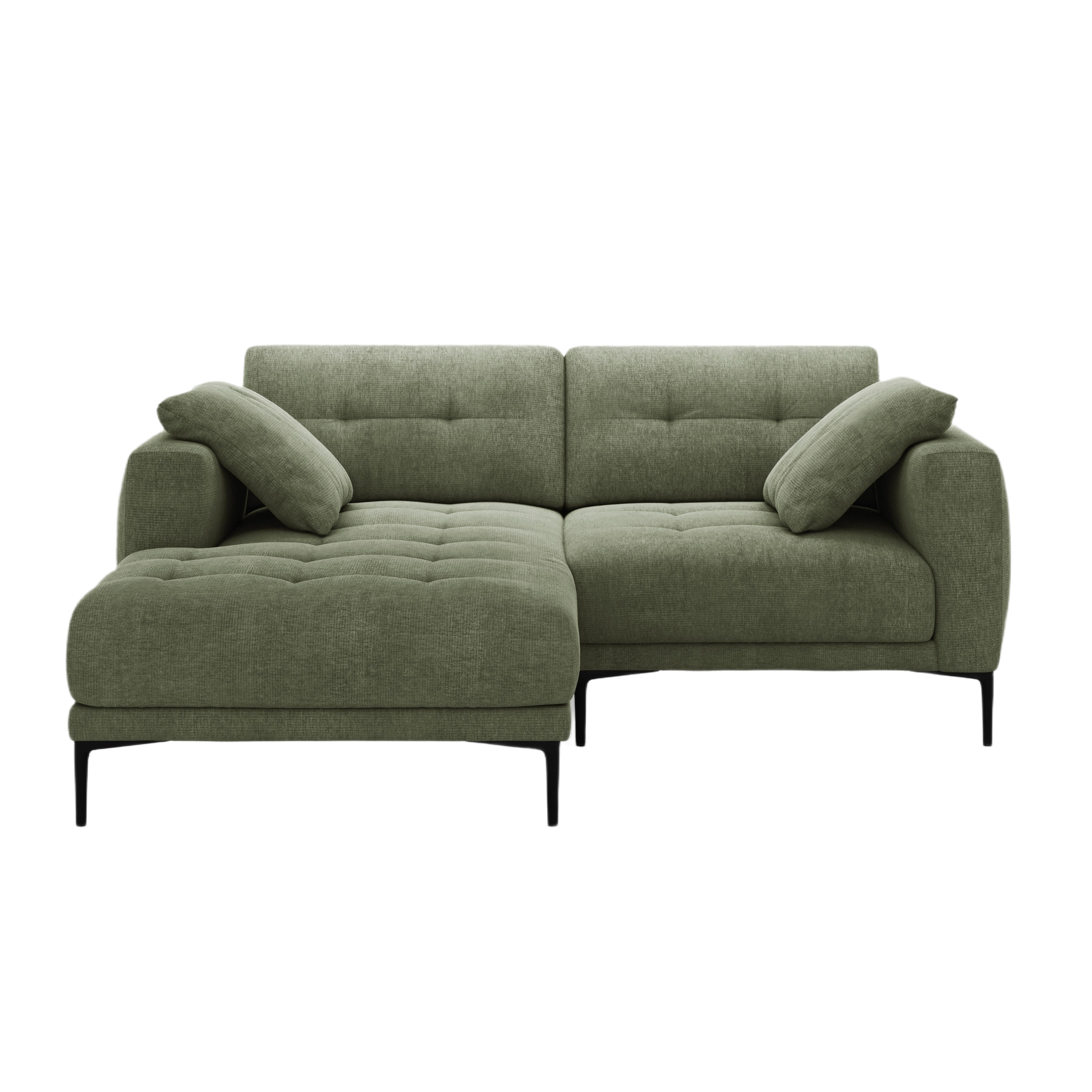 Ecksofa links BEMY olivgrüner Chenille