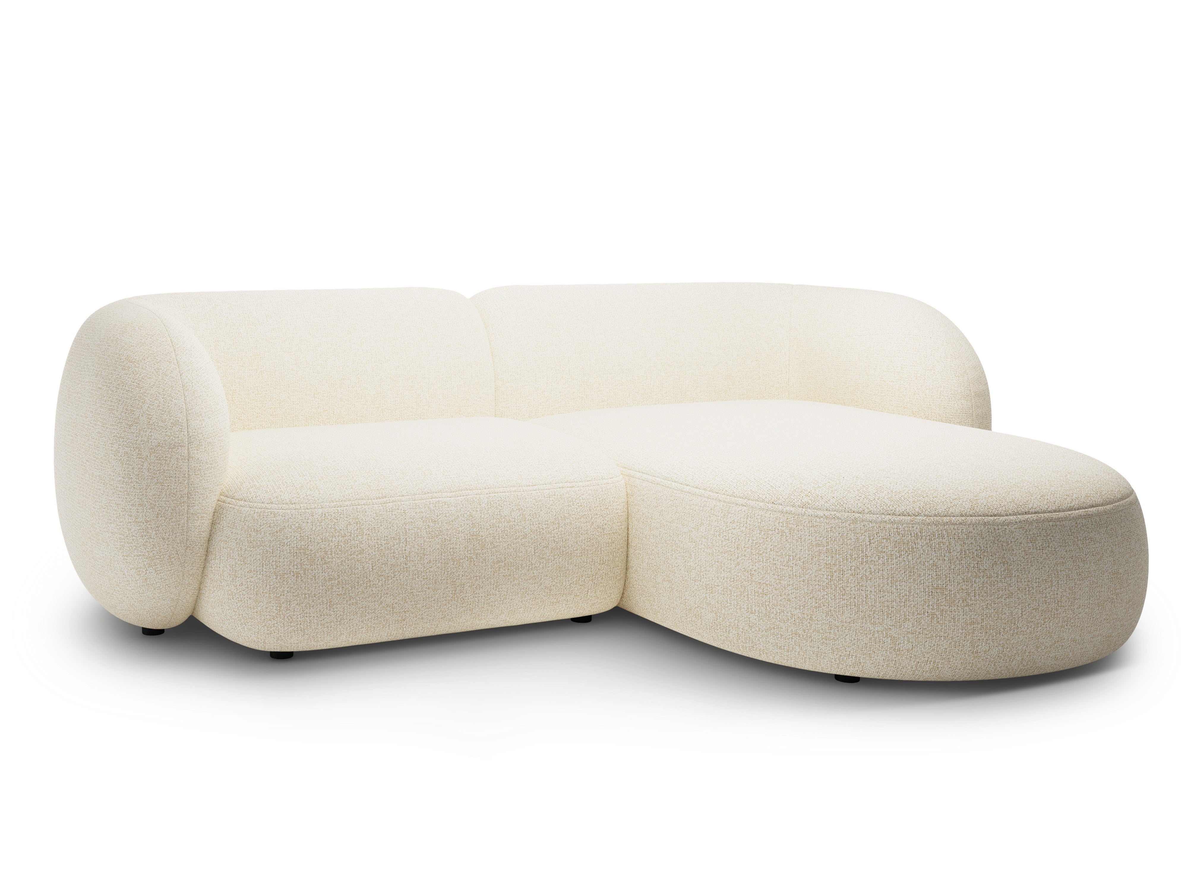 Rechtsseitige 2-Sitzer-Eckcouch KATE hellbeige Melange