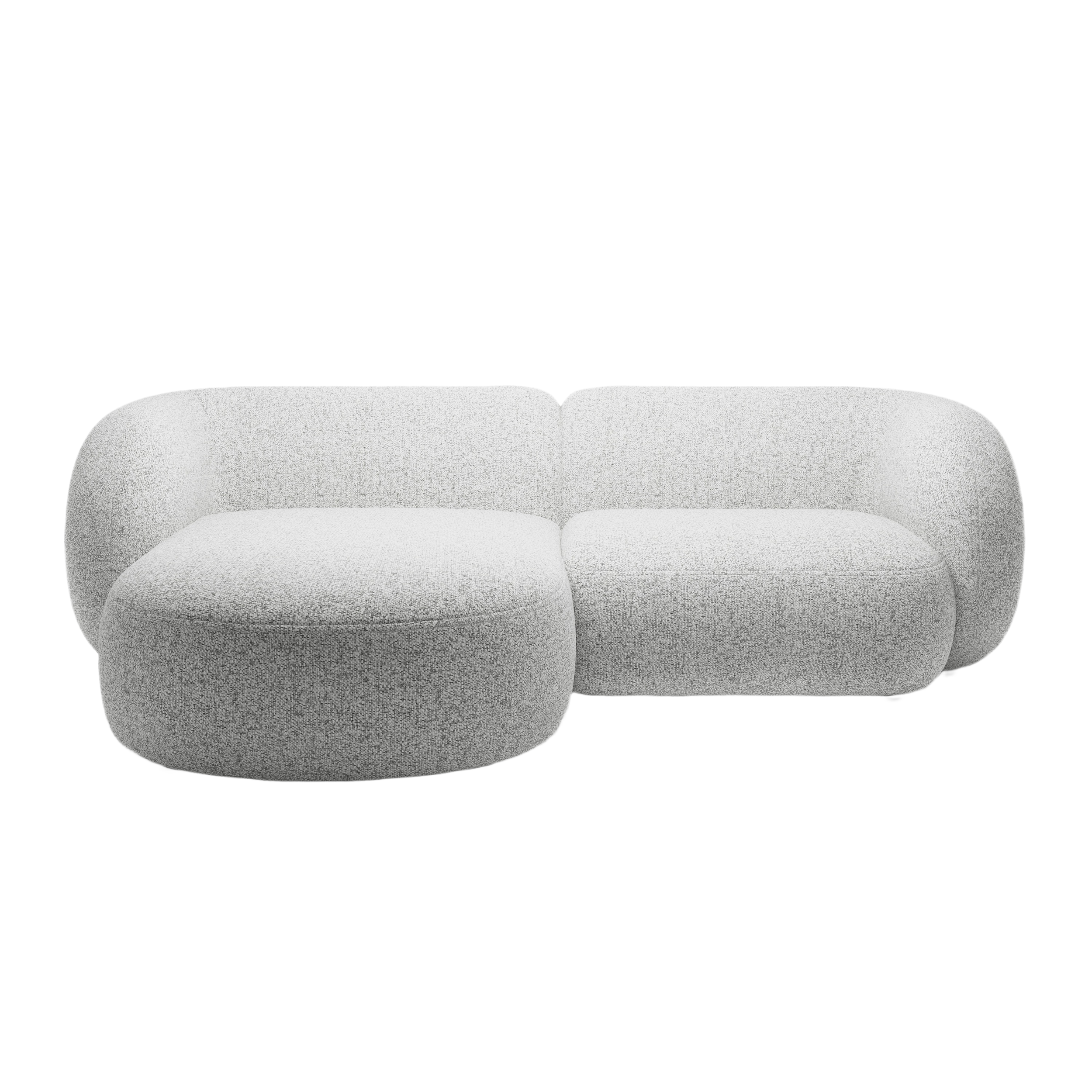 Left-sided 2-seater corner sofa KATE light gray mélange
