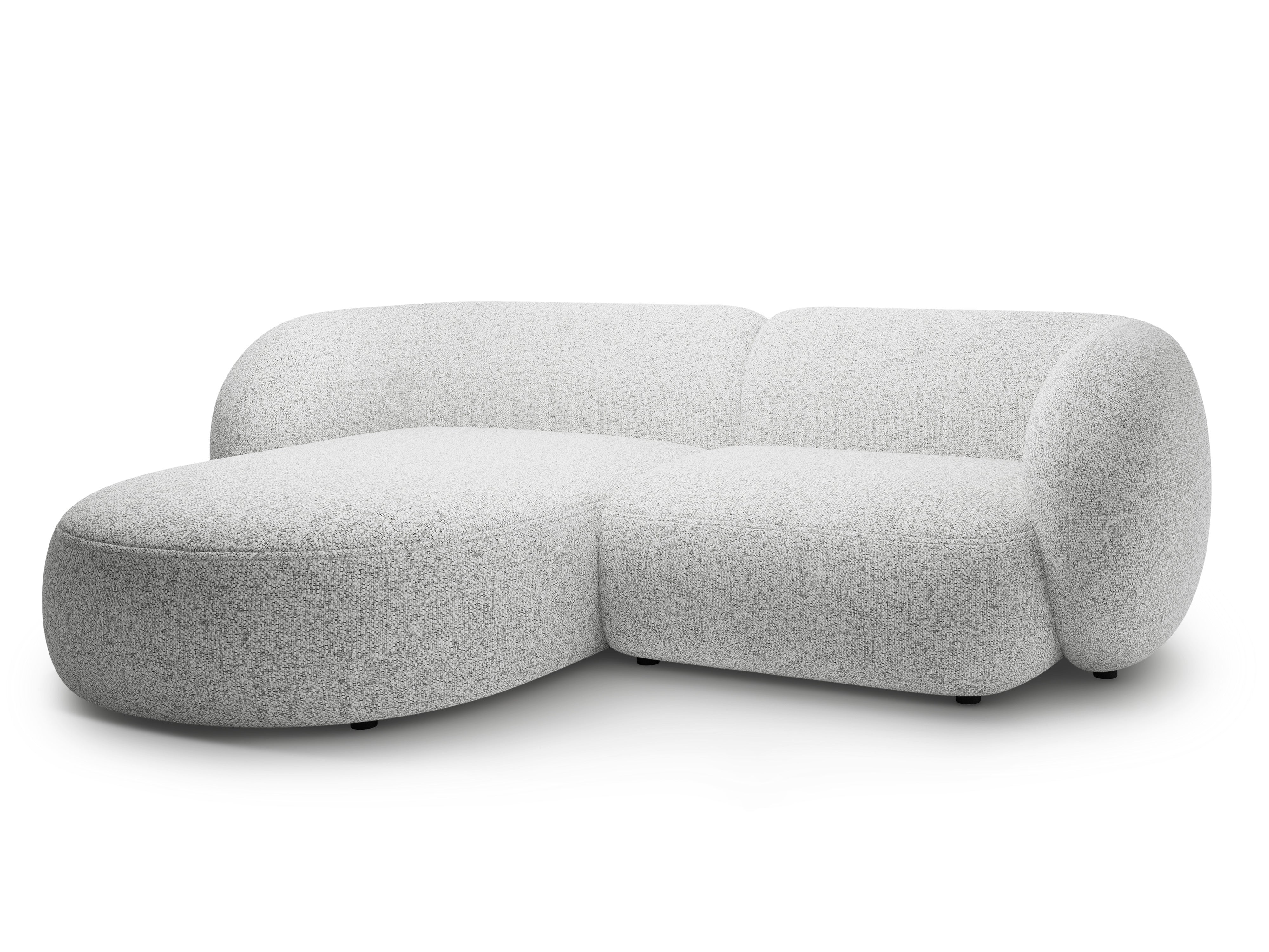 Left-sided 2-seater corner sofa KATE light gray mélange