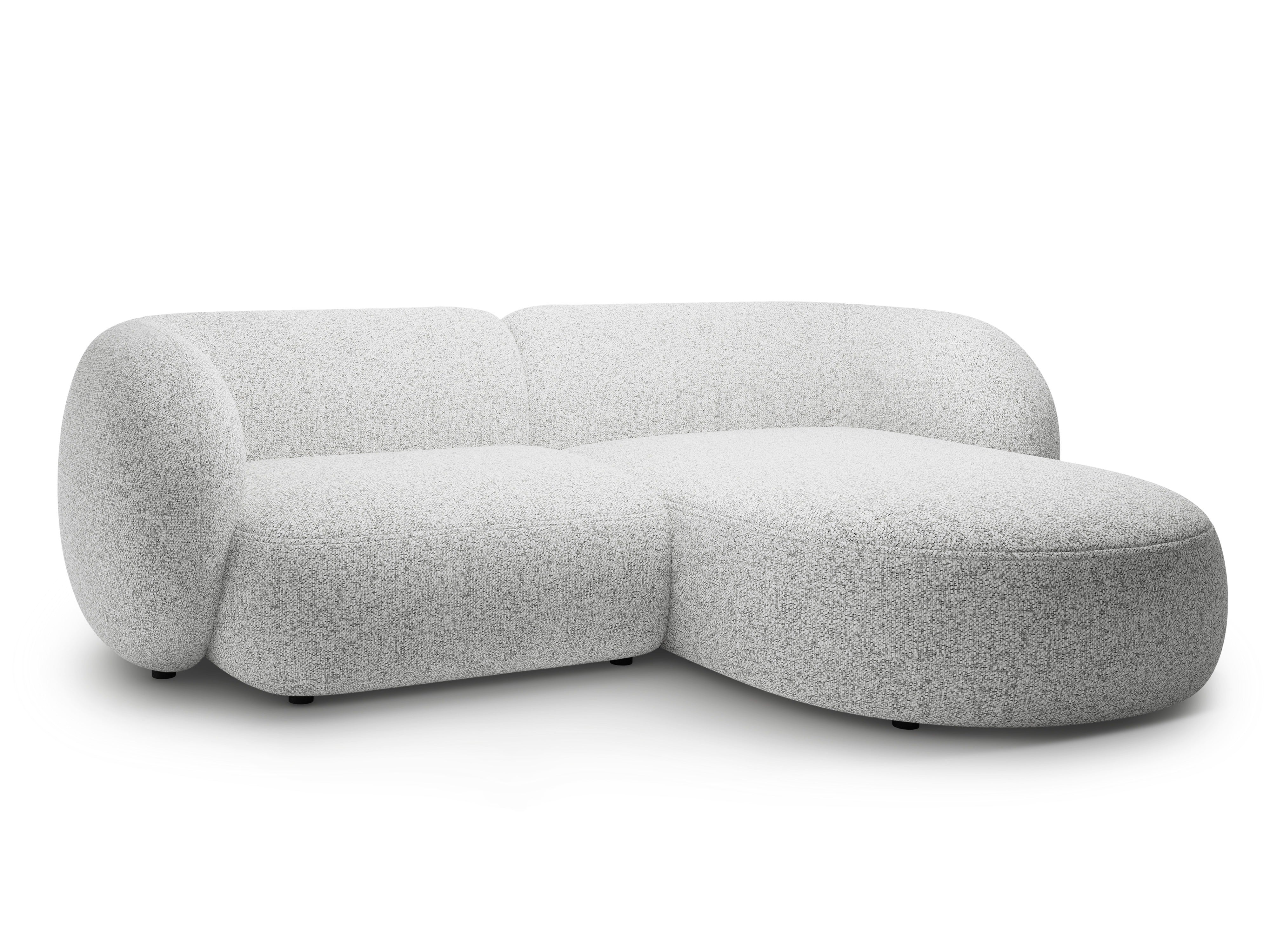 Rechtsseitige 2-sitzige Eckcouch KATE hellgrau meliert