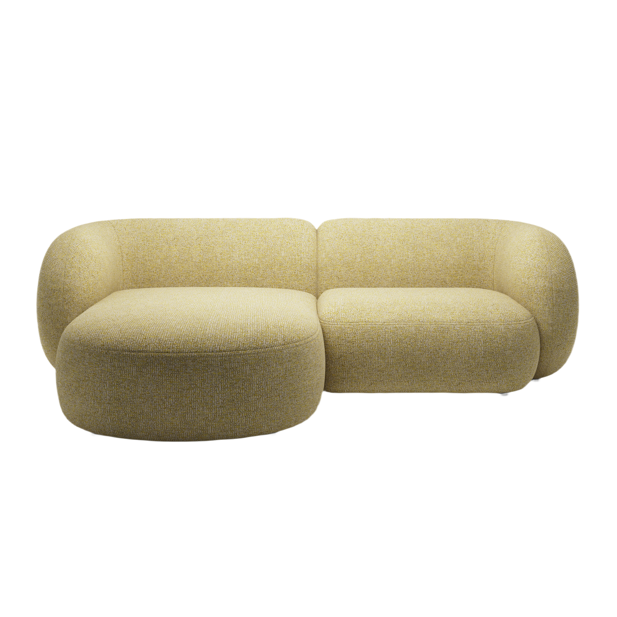 Left-sided 2-seater corner sofa KATE yellow mélange