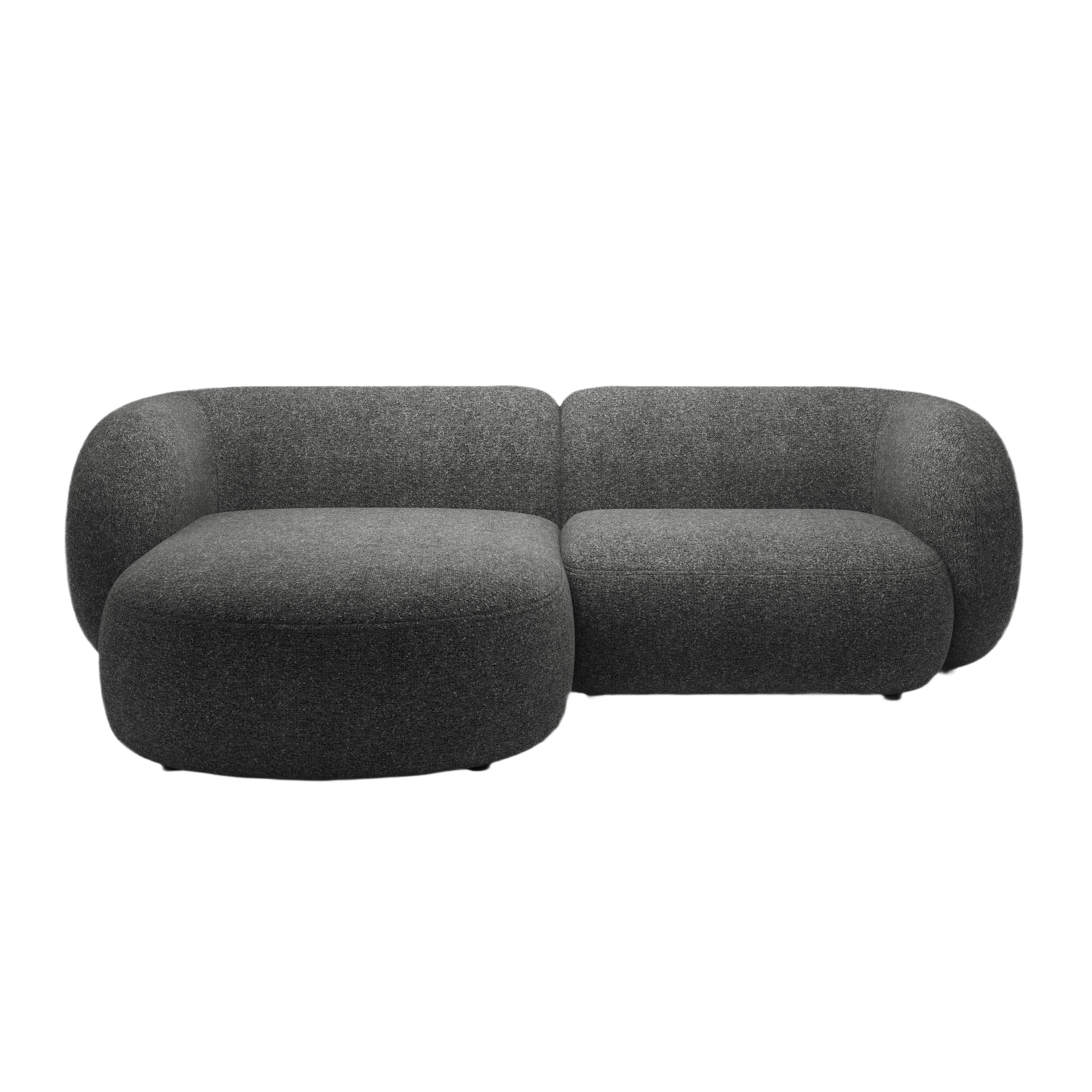 Left-sided 2-seater corner sofa KATE dark gray mélange