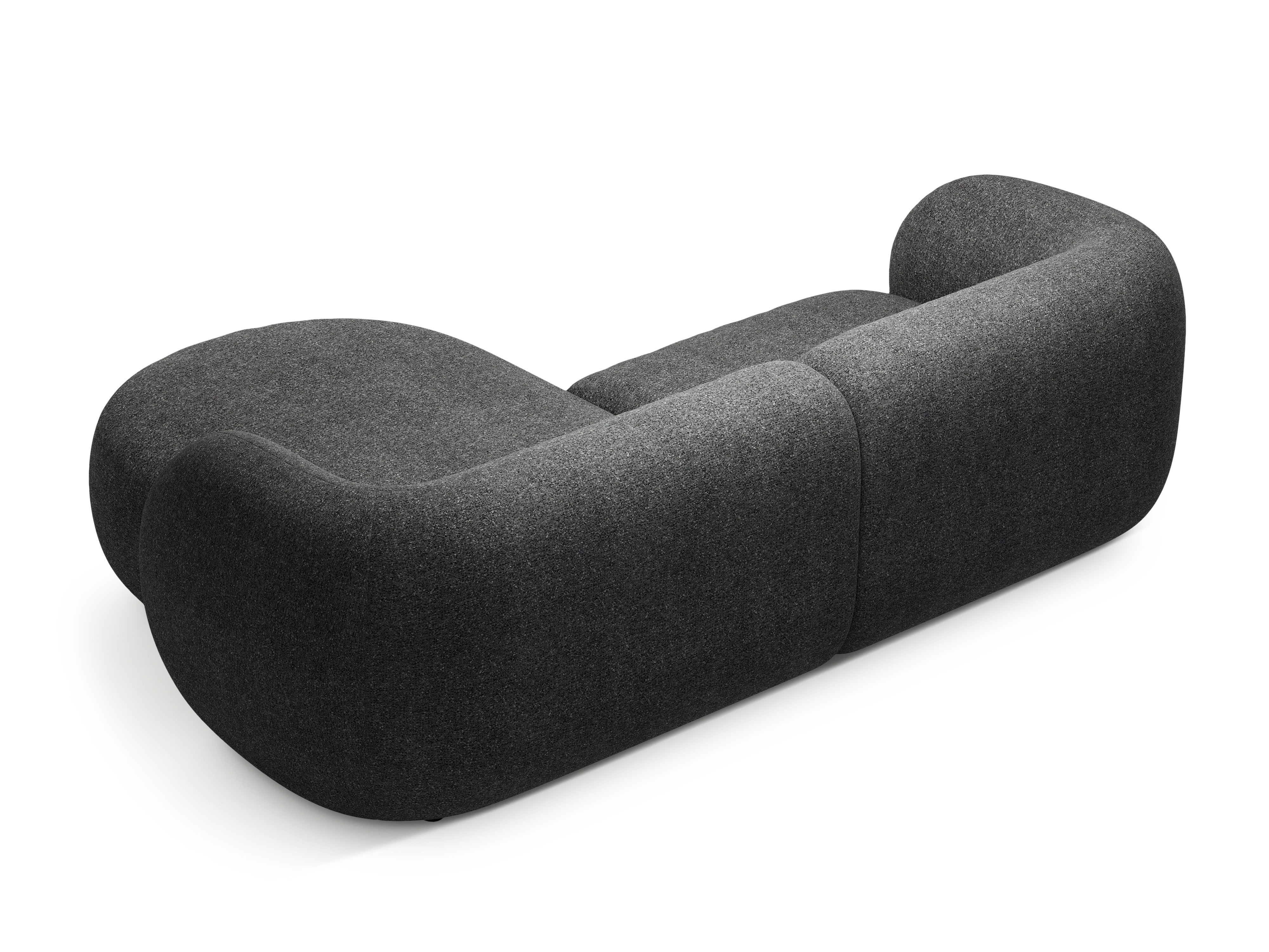 Rechtsseitige 2-Sitzer-Eckcouch KATE dunkelgrau Melange